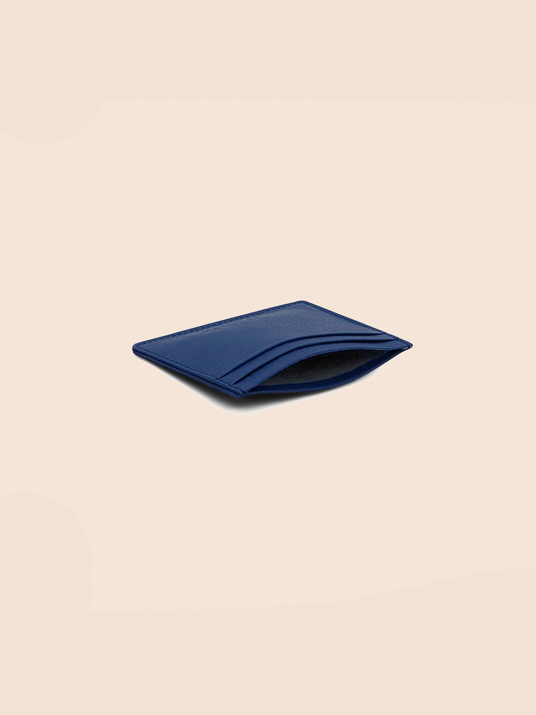 photo vue intérieure porte carte cuir bleu jules & jenn