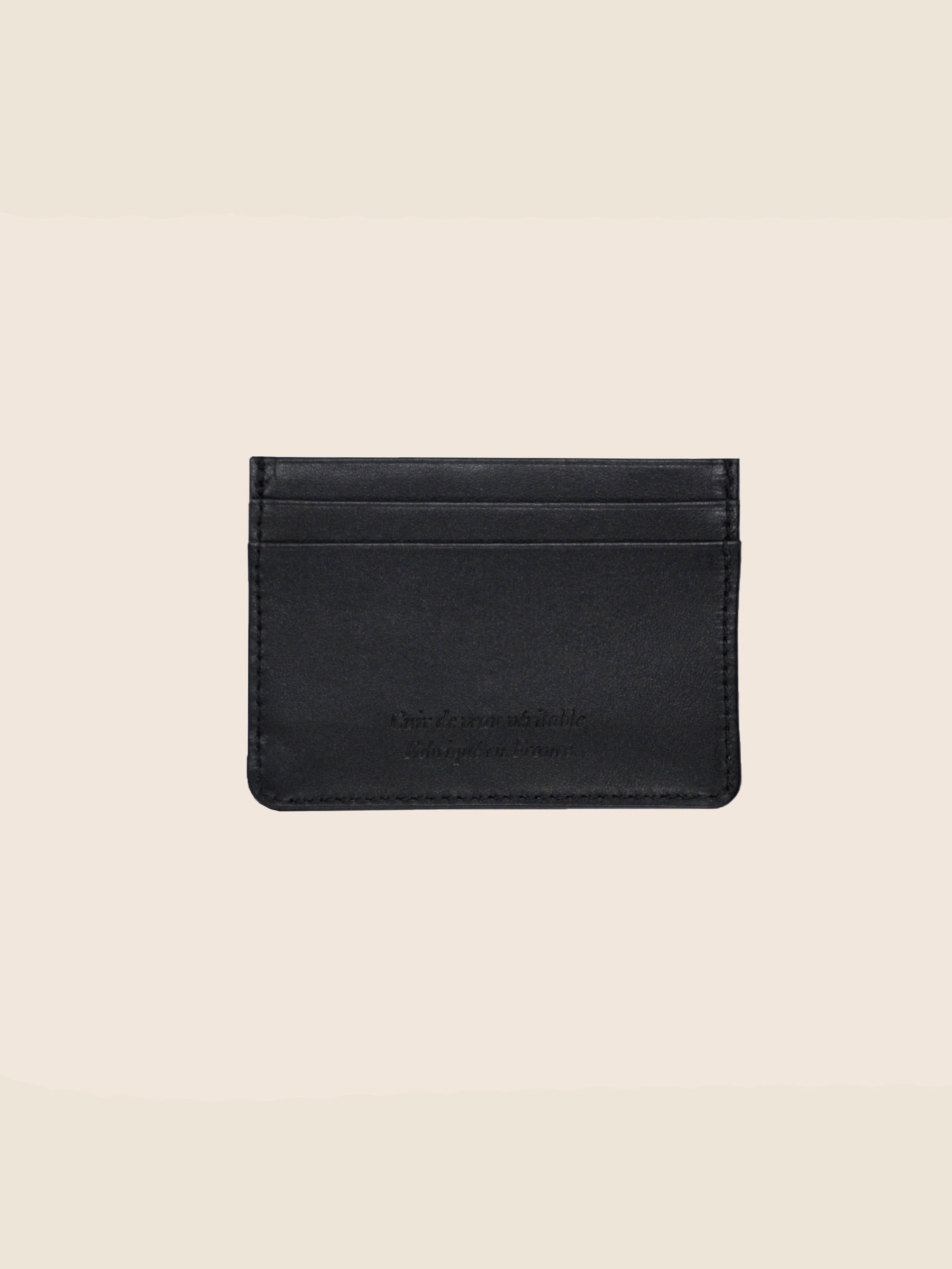 vue arrière porte-cartes cuir upcyclé noir jules & jenn