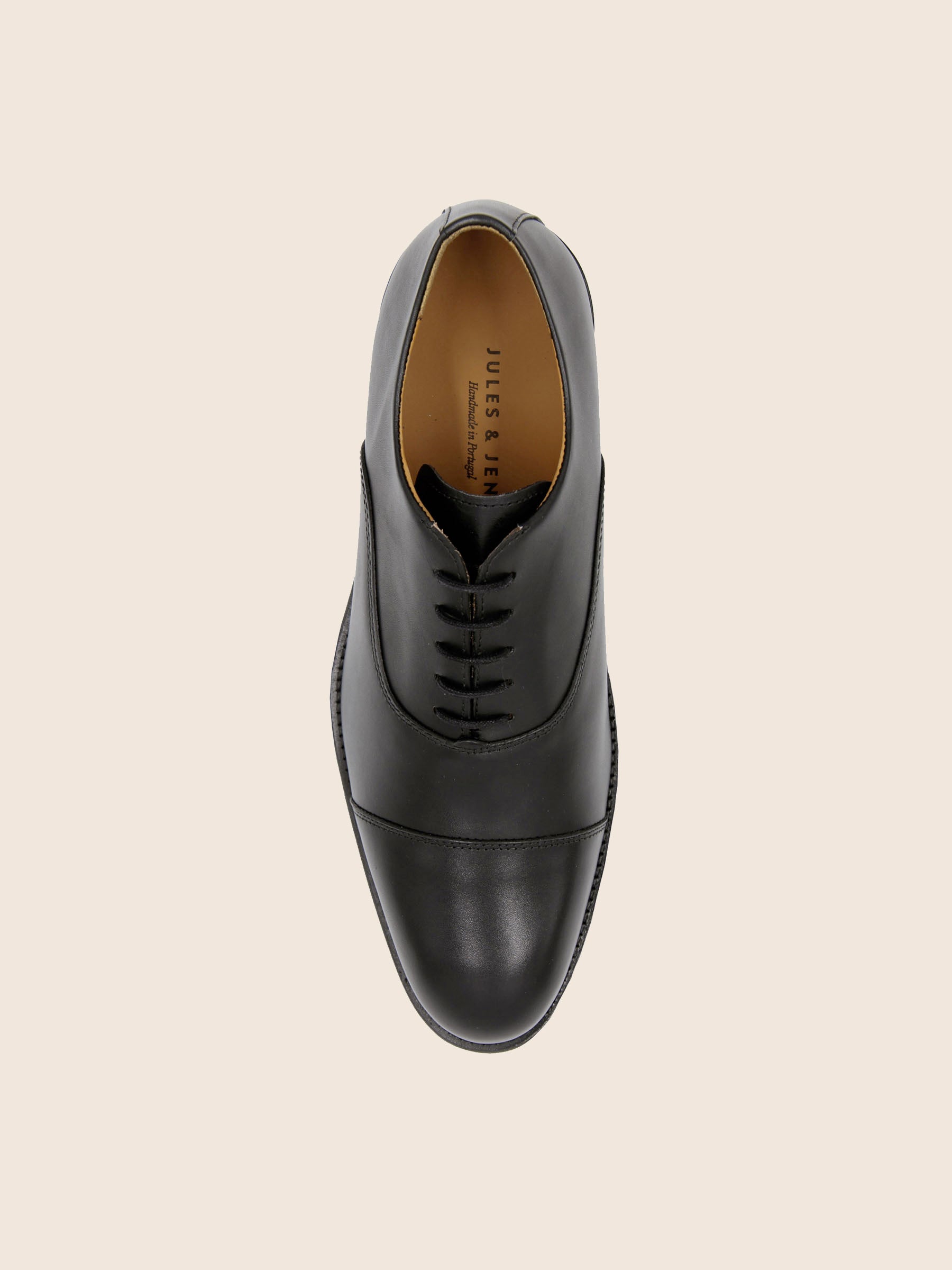 vue dessus richelieu oxford cuir noir jules jenn
