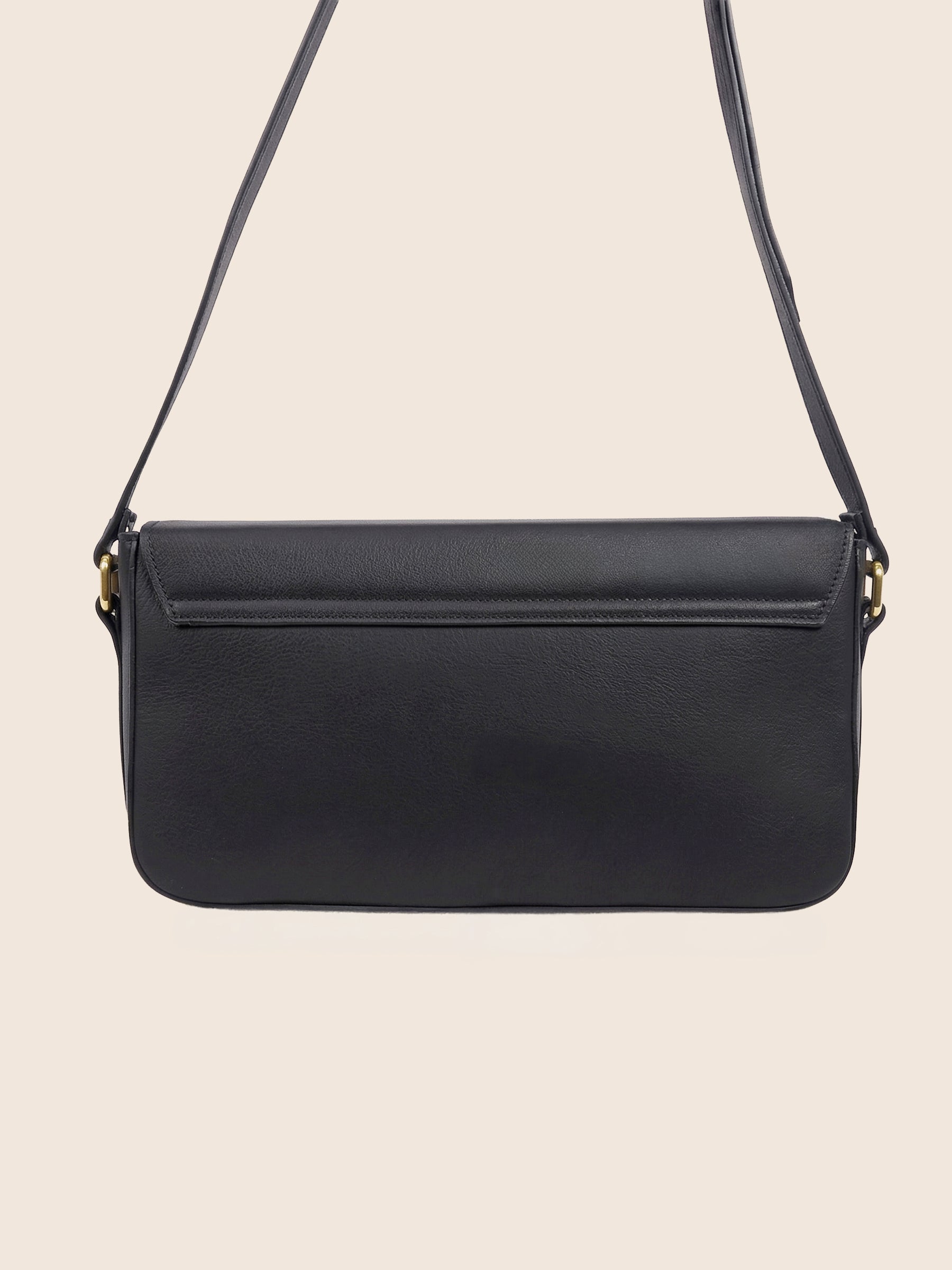 sac baguette cuir noir vue arriere jules jenn