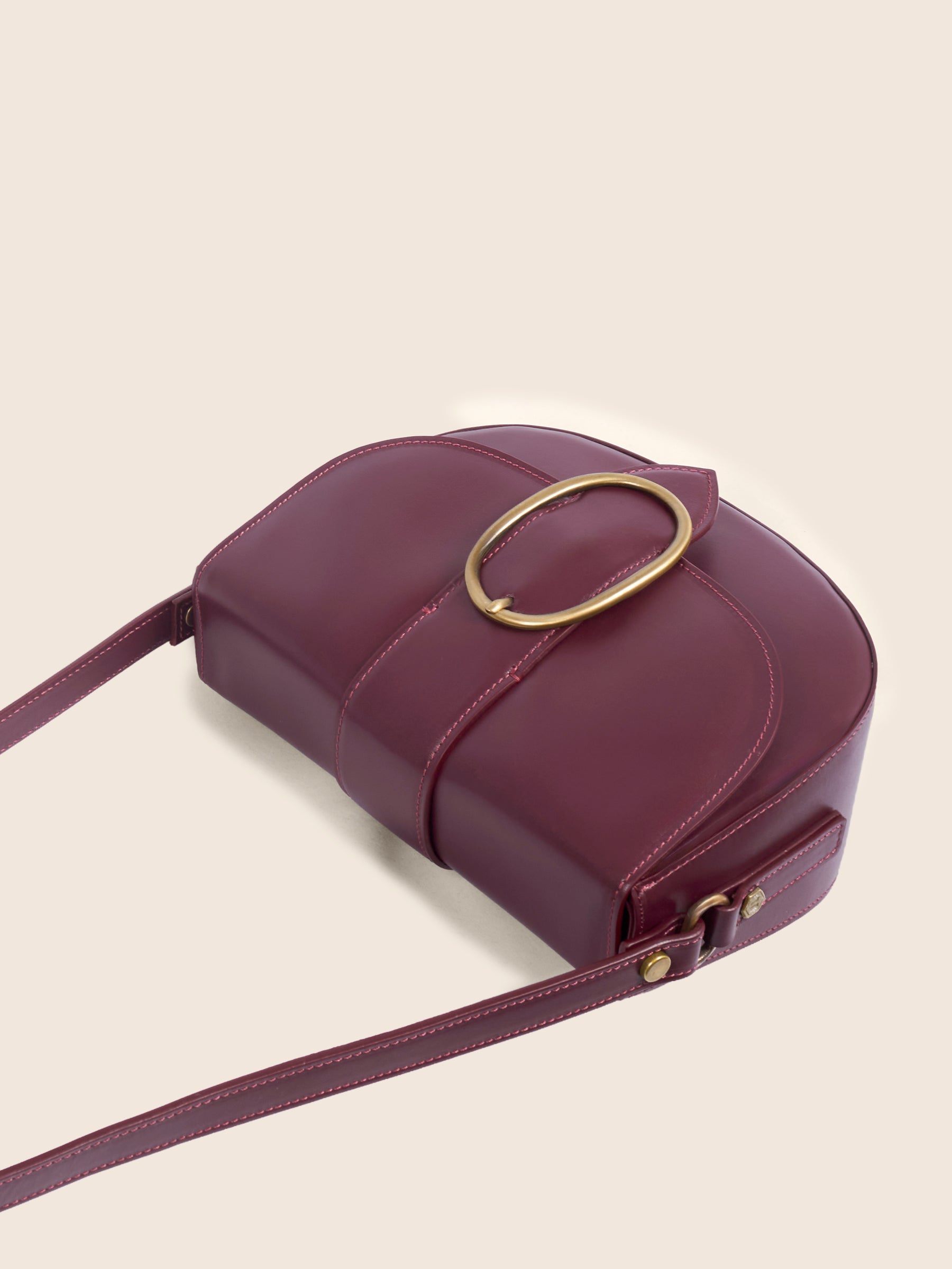 sac boucle cuir bordeaux vue dessus jules jenn