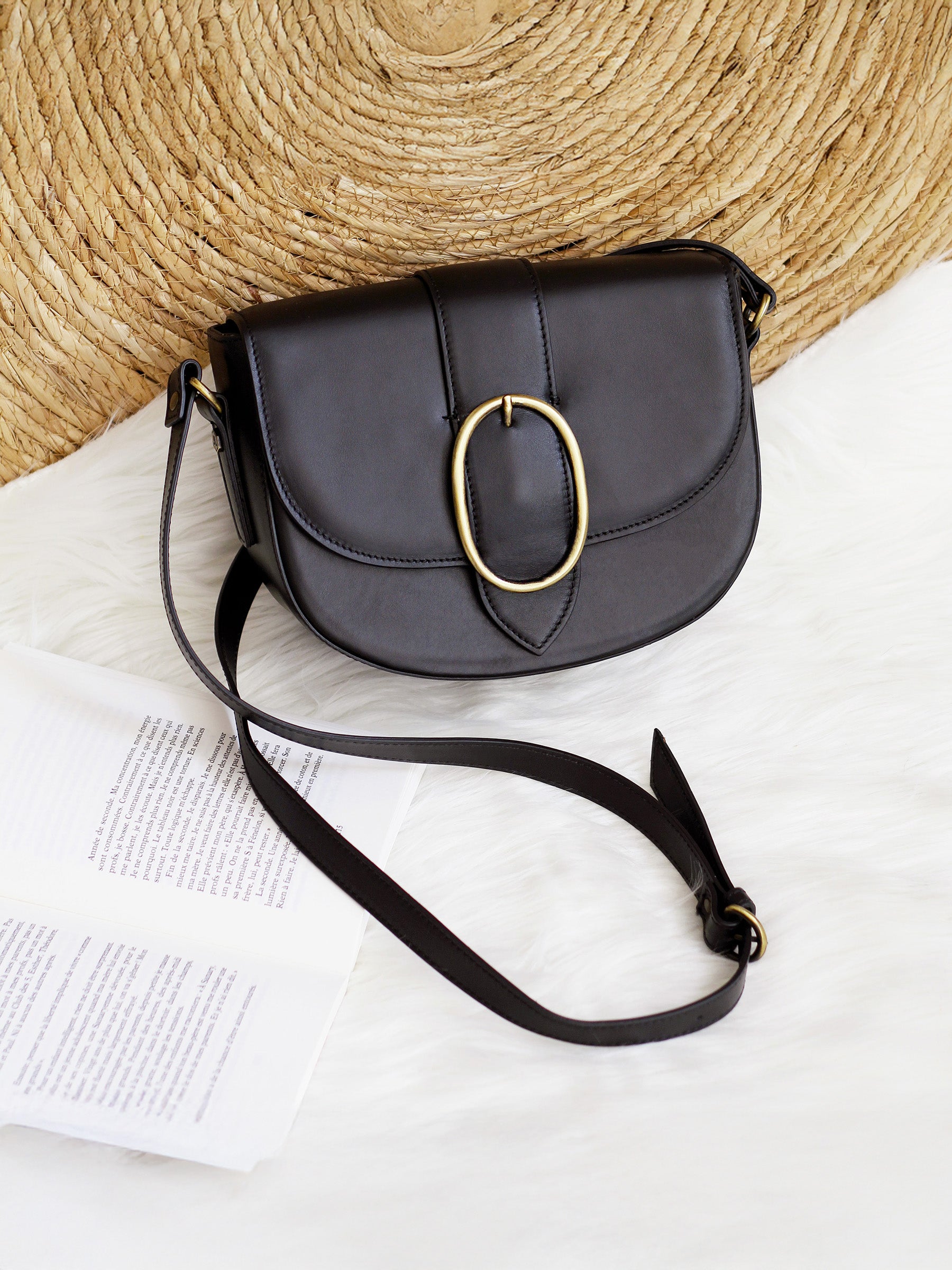 vue posée sac boucle cuir noir jules jenn