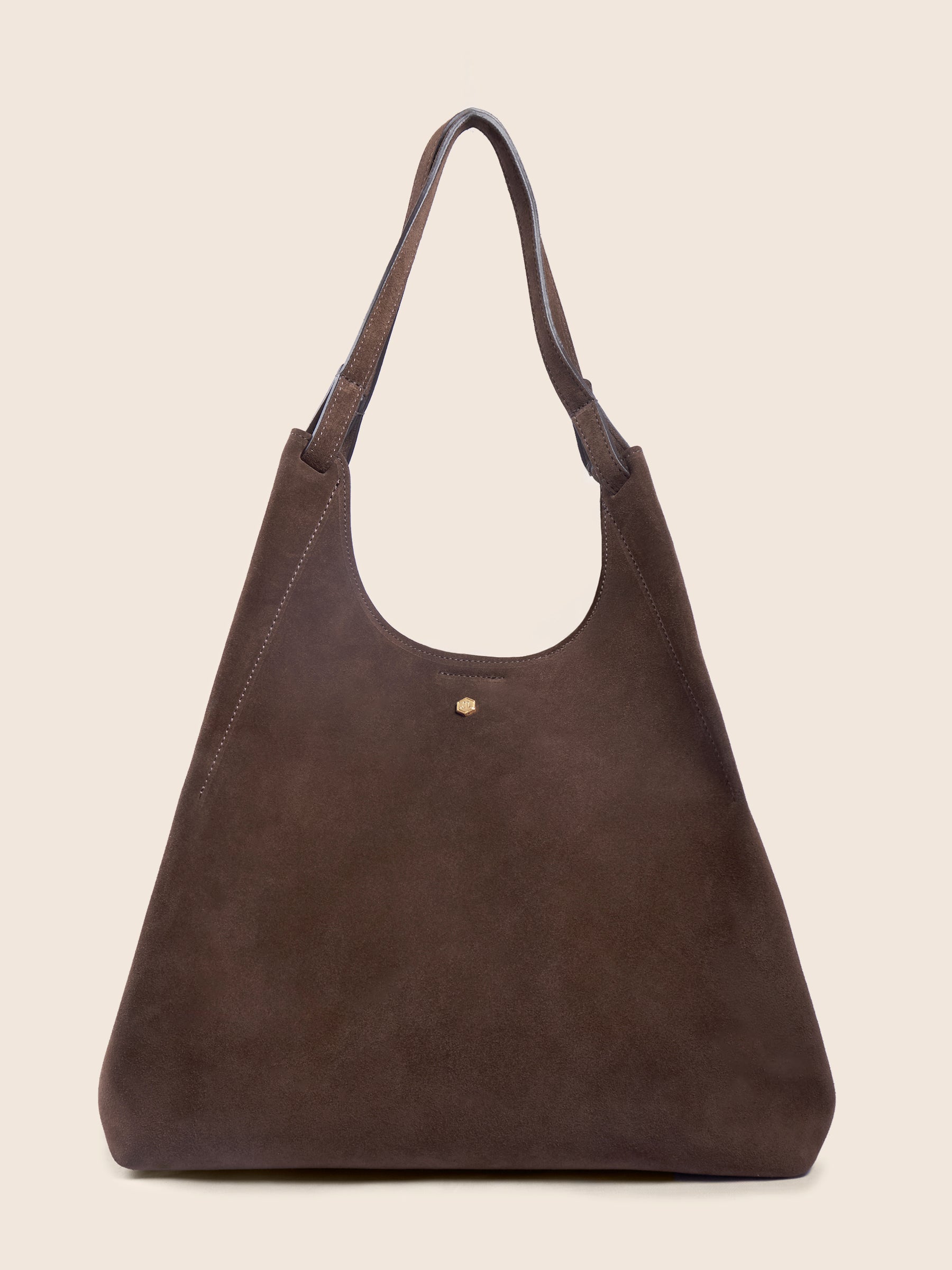 photo vue fermée sac cabas sybil cuir daim marron jules jenn