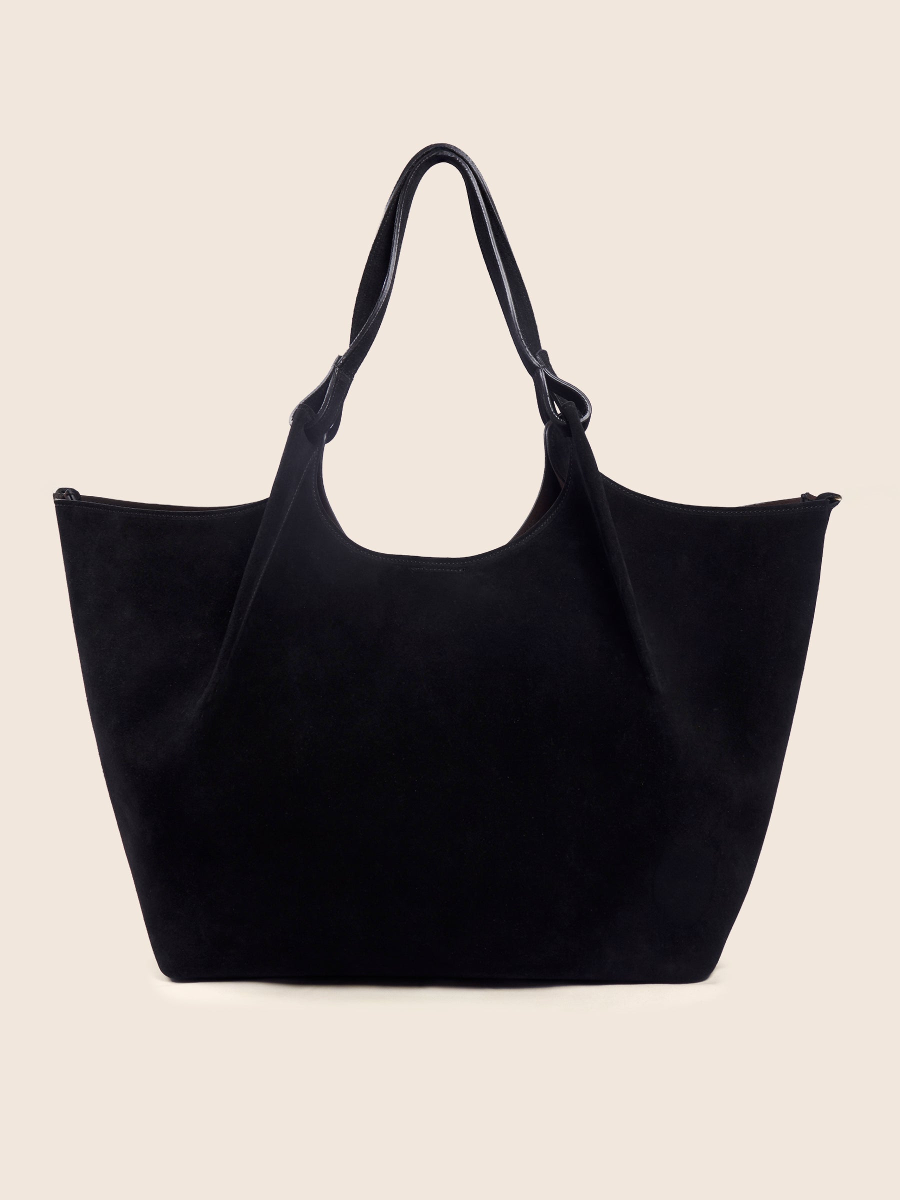 photo vue arrière sac cabas sybil cuir daim noir jules jenn