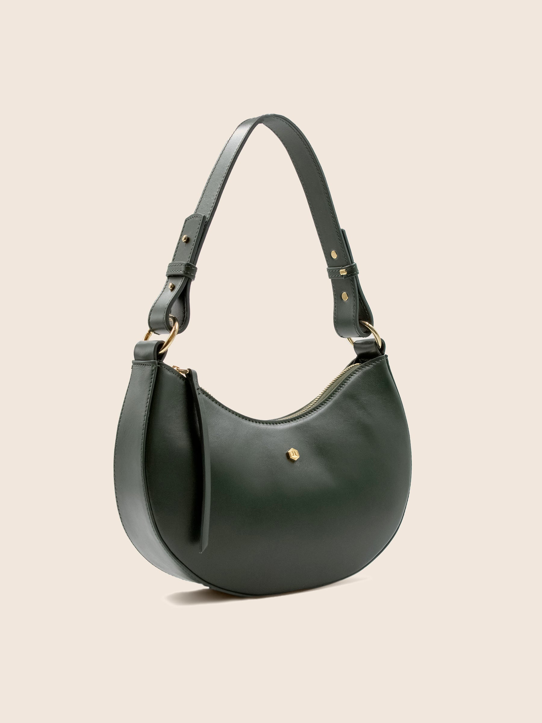 vue profil sac hobo cuir vert jules jenn