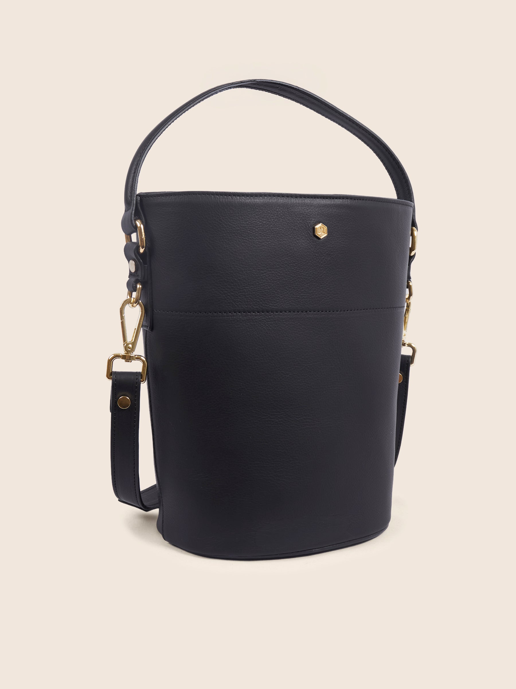 sac sceau cuir noir vue 3/4 jules jenn