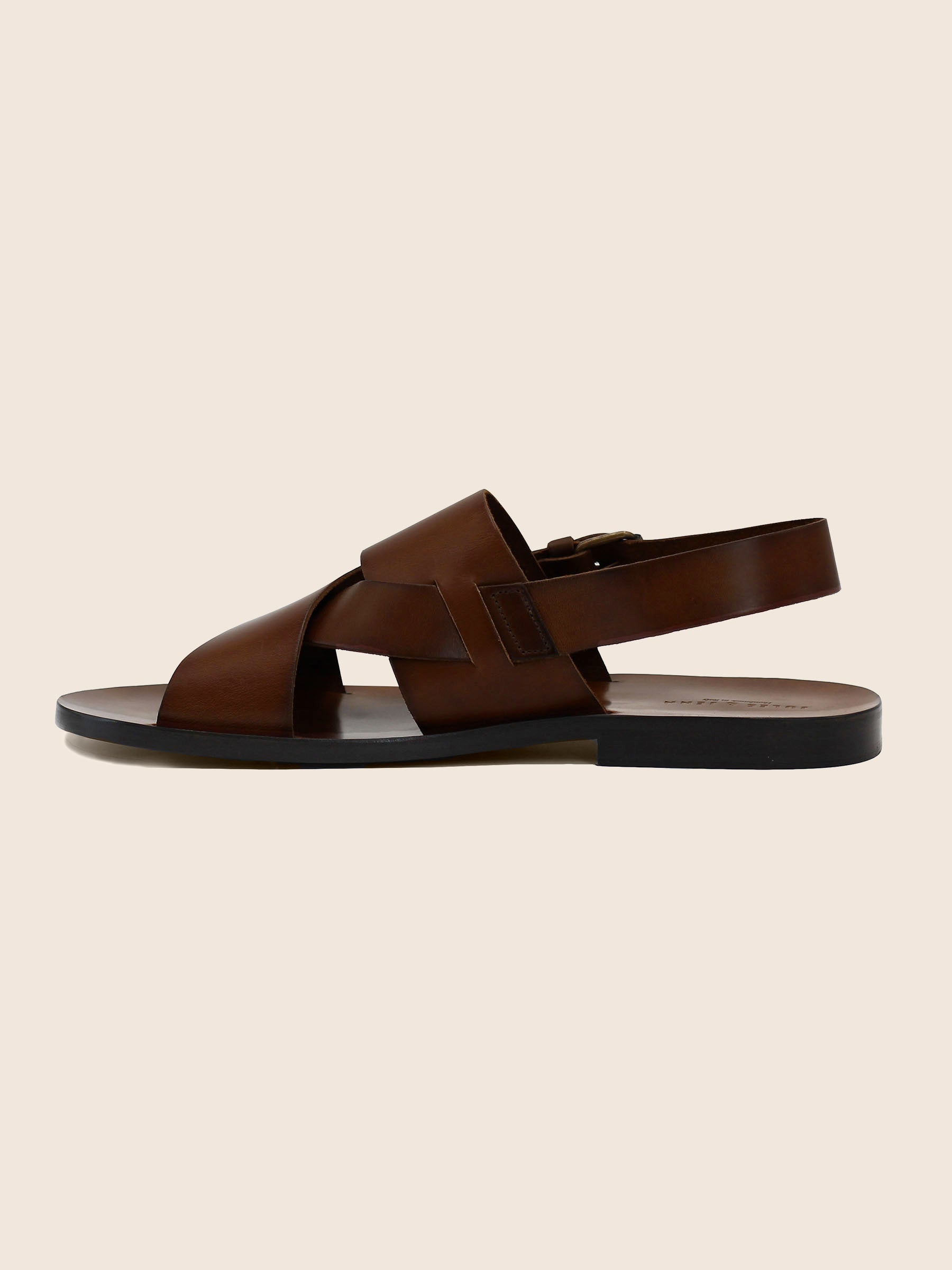 vue interieur sandales homme cuir marron jules & jenn