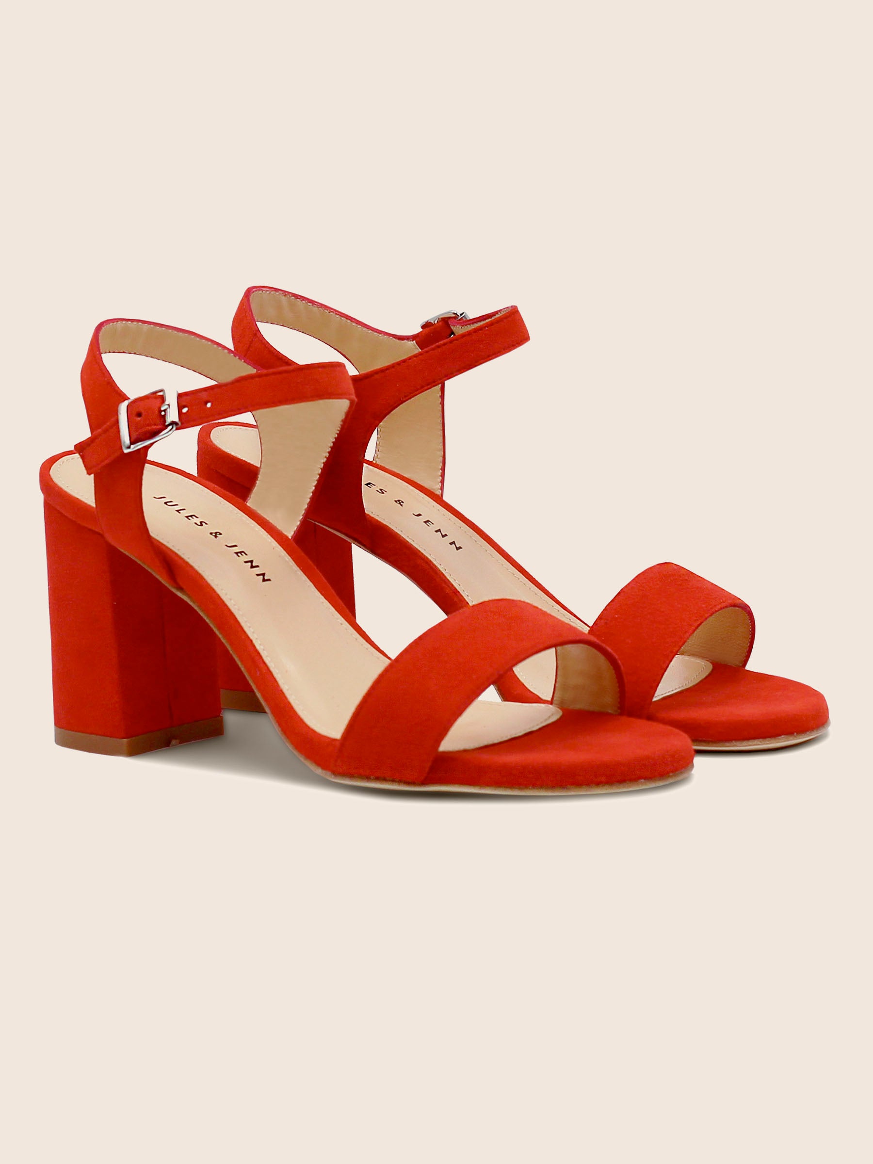 sandales talon cuir daim rouge jules jenn