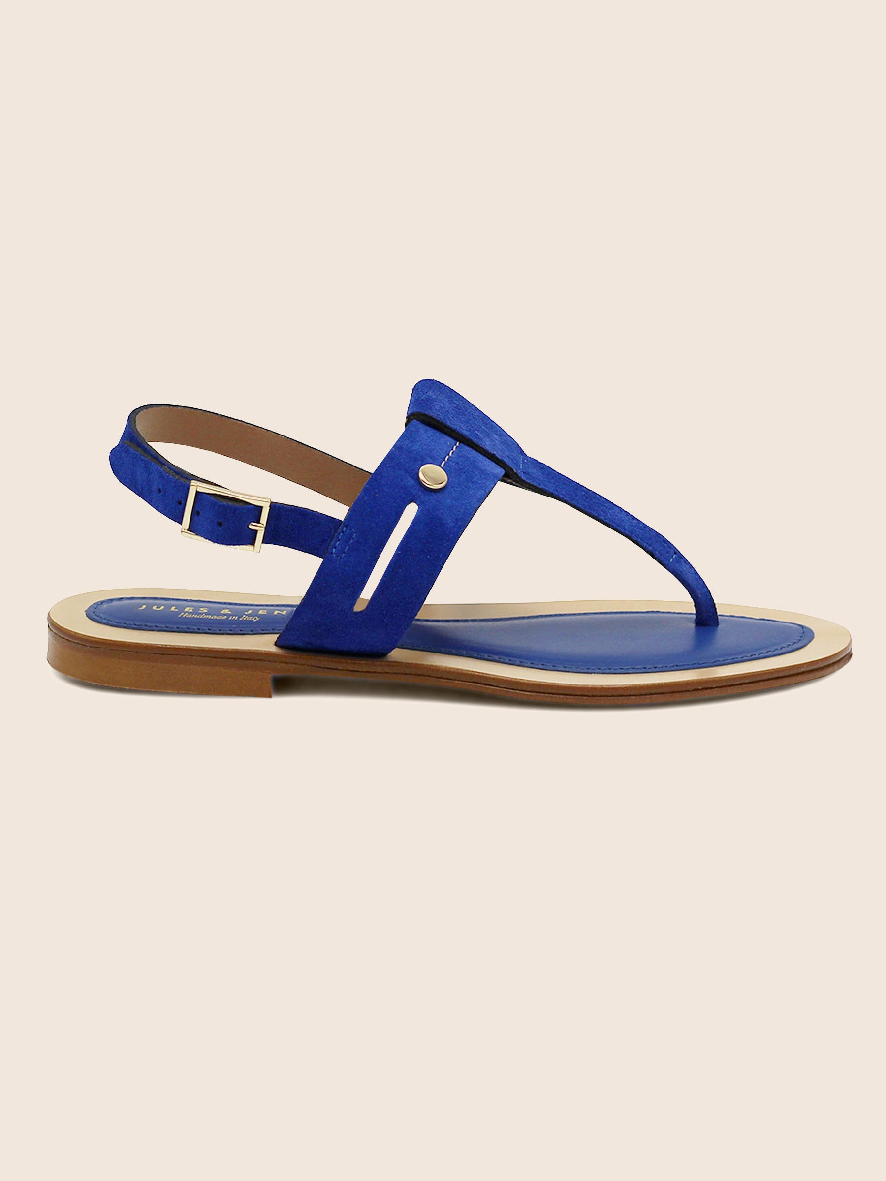 vue dessus sandales tropeziennes cuir daim bleu