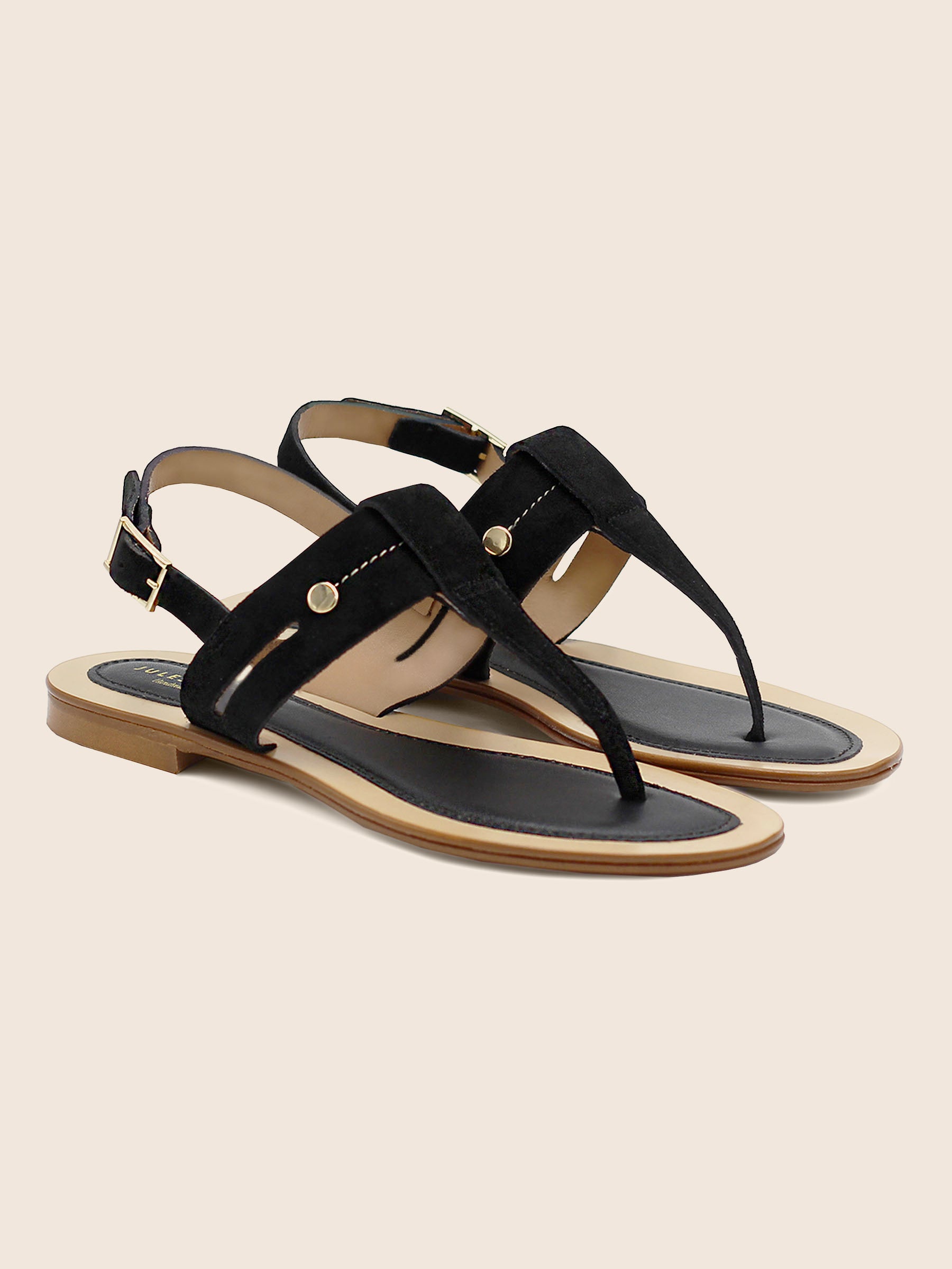 sandales tropeziennes cuir daim noir jules jenn