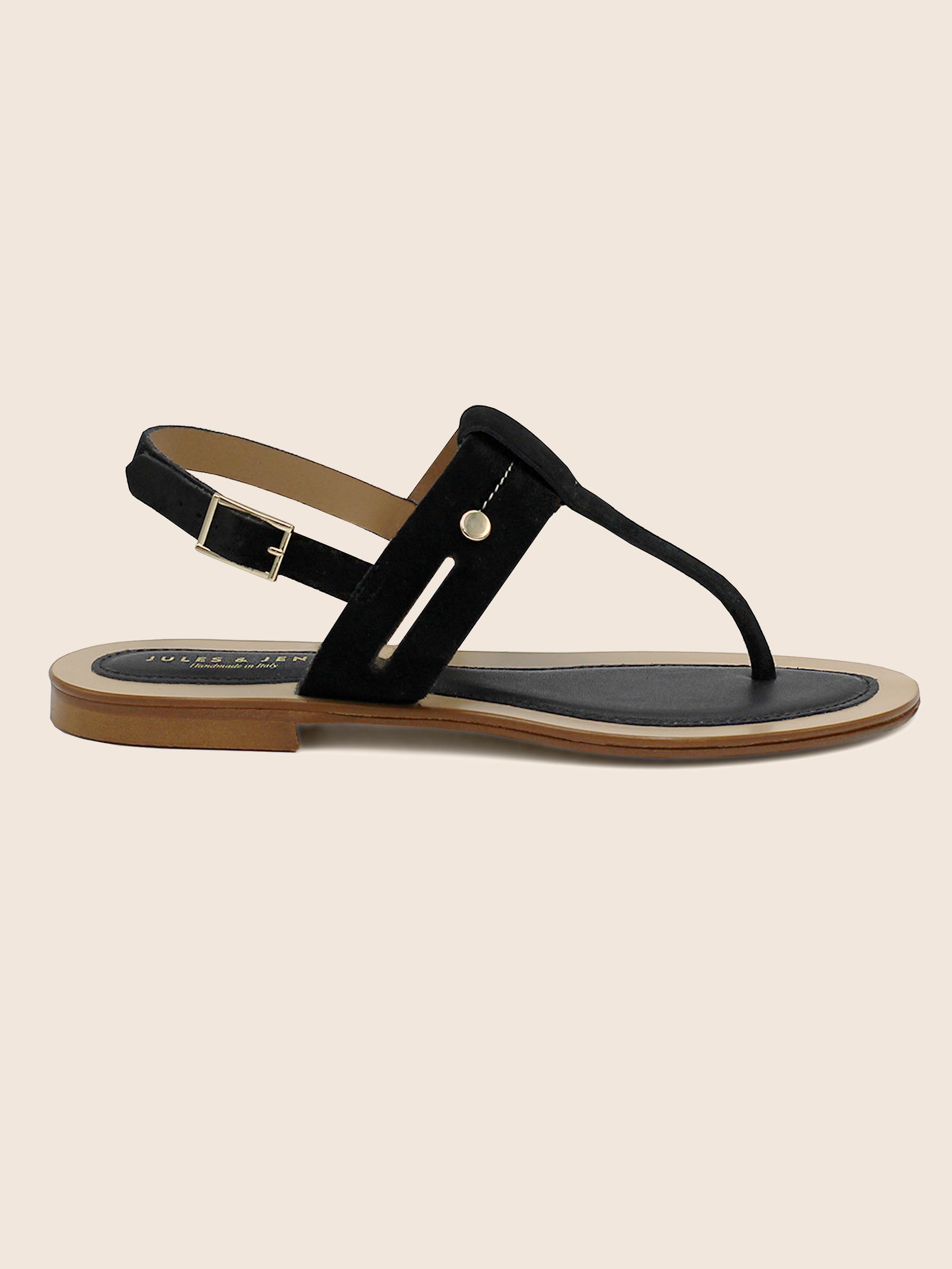 vue dessus sandales tropeziennes cuir daim noir