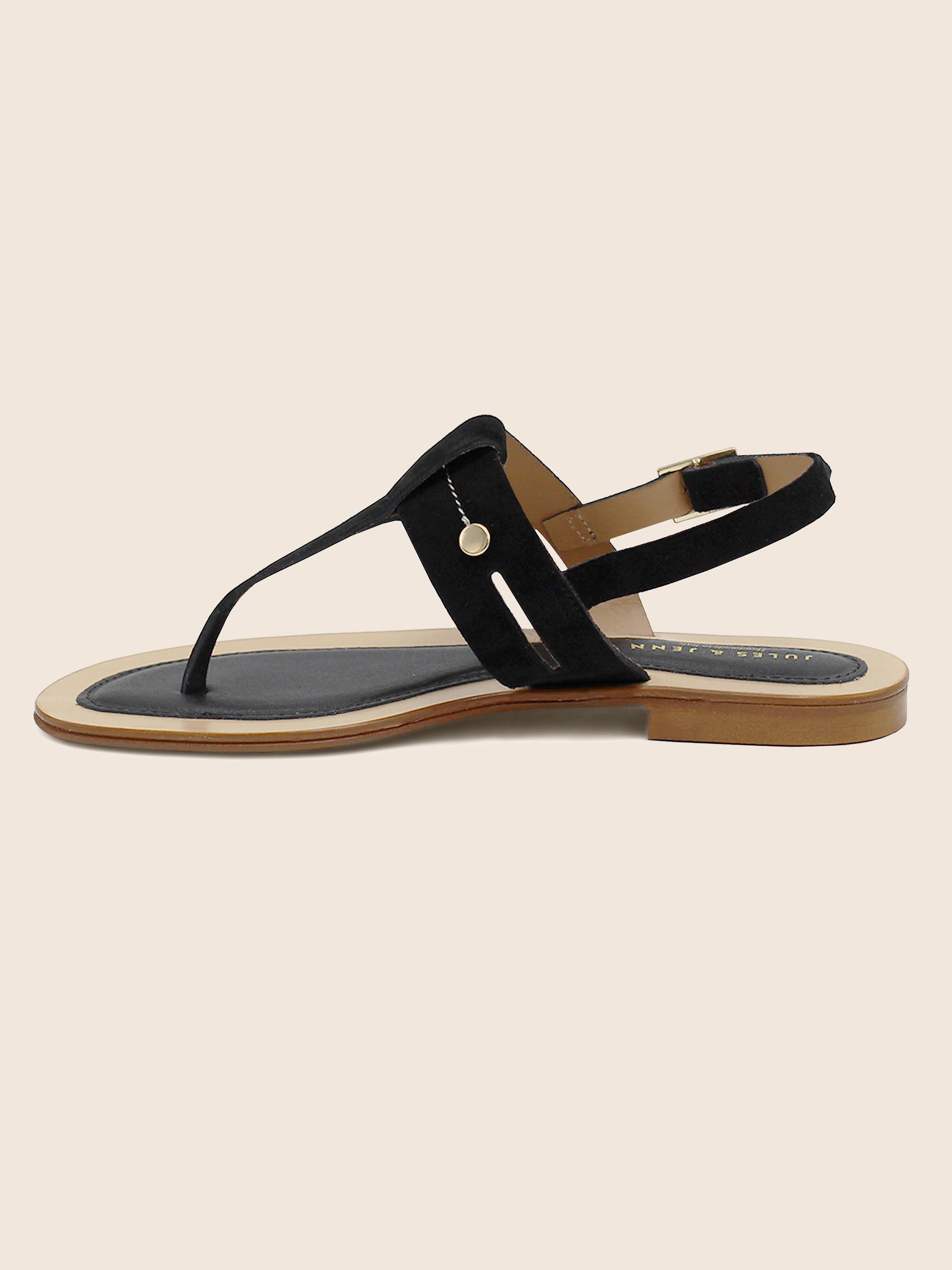 vue exterieure sandales tropeziennes cuir daim noir
