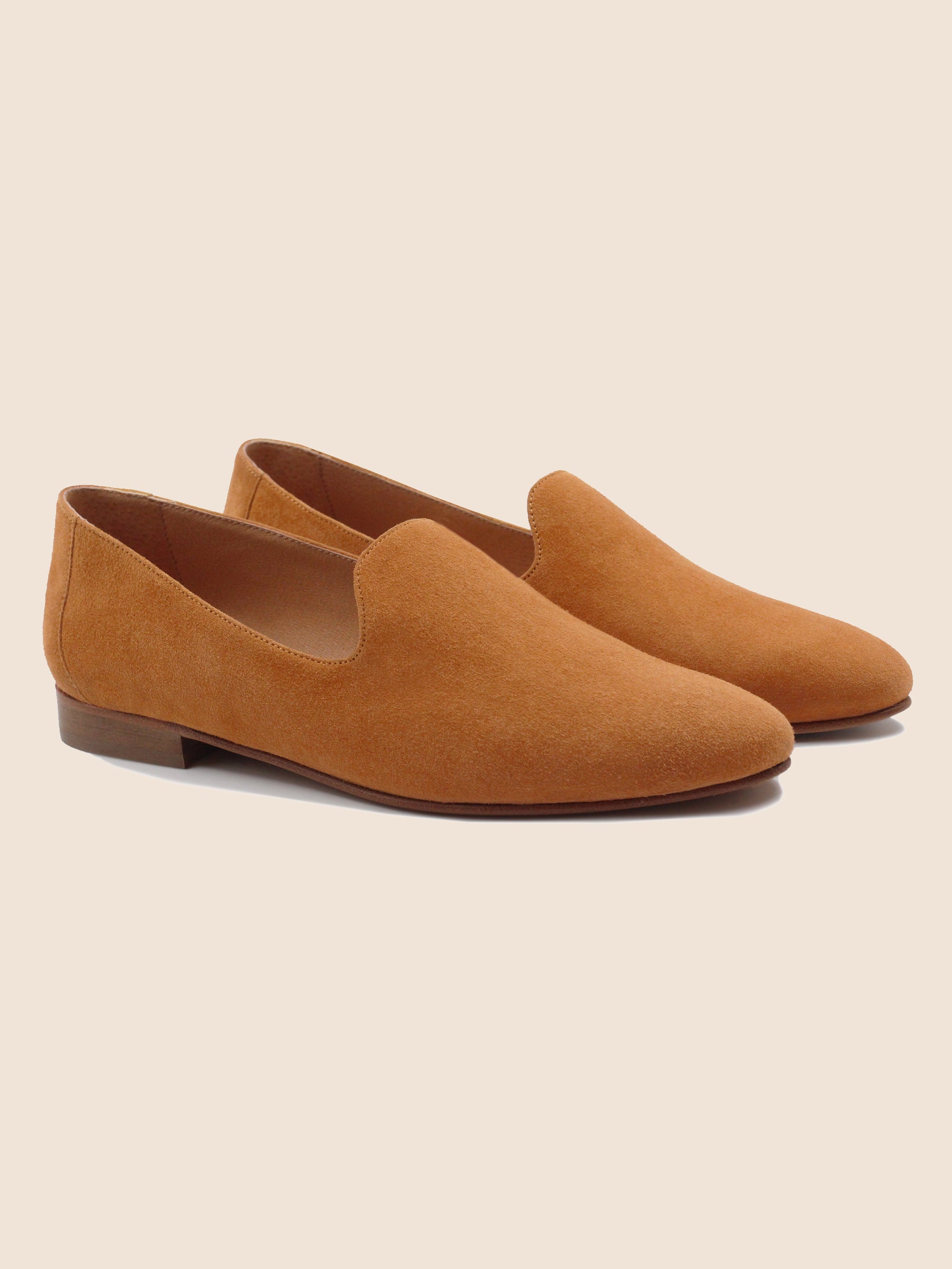 slippers classiques cuir daim camel jules jenn