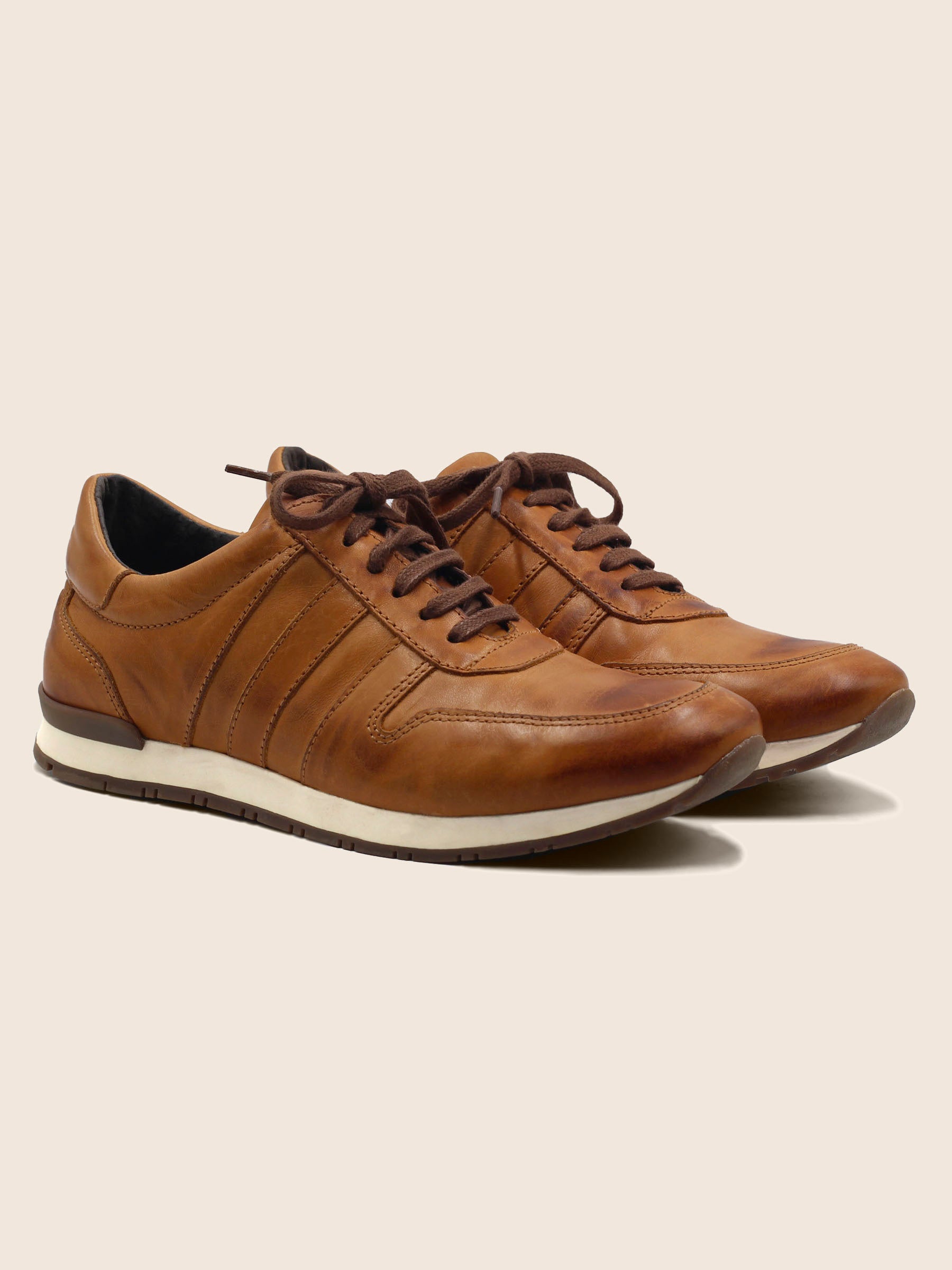 Sneakers cuir cognac Jules Jenn