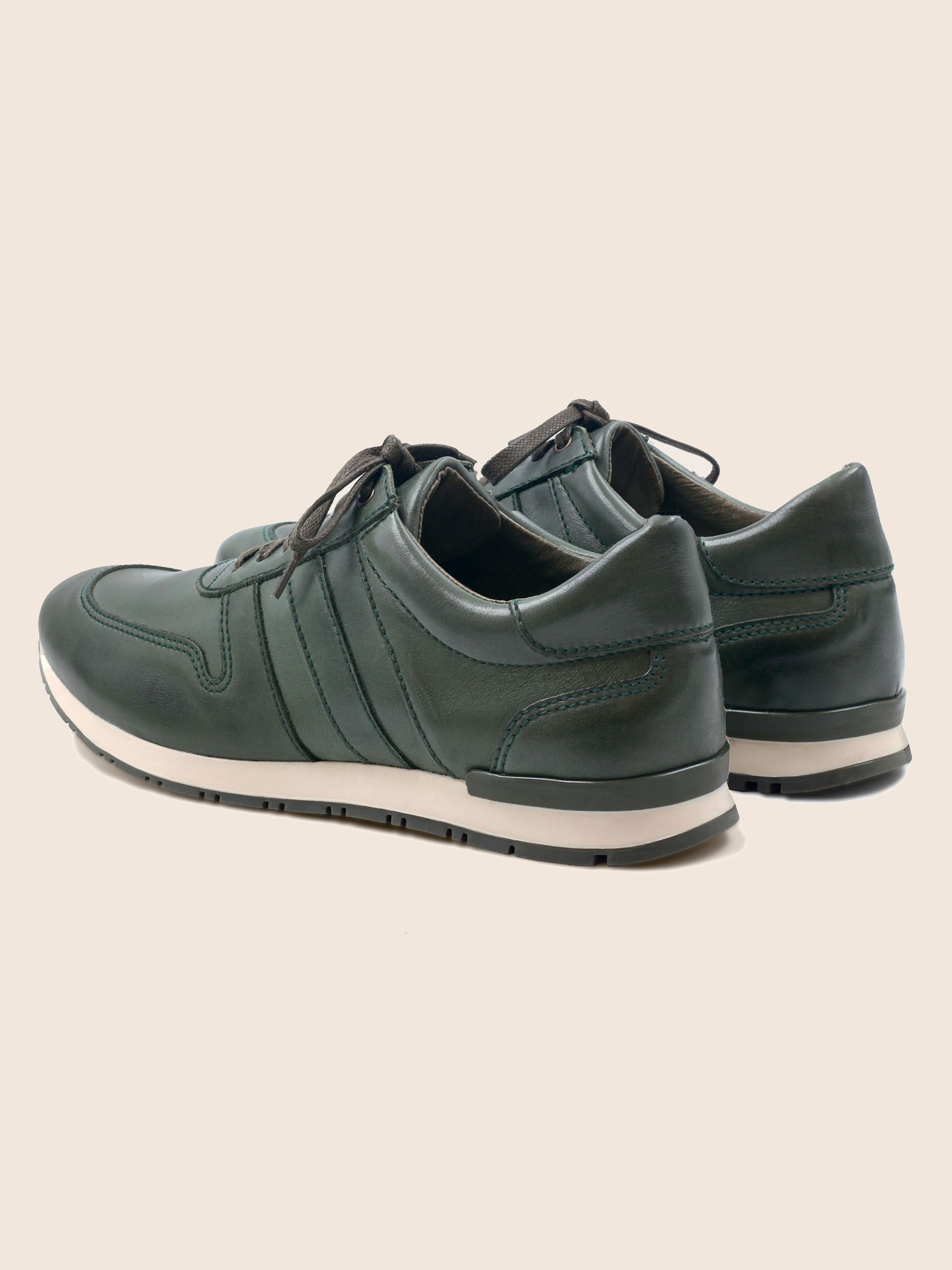 vue arrière sneakers cuir vert jules jenn