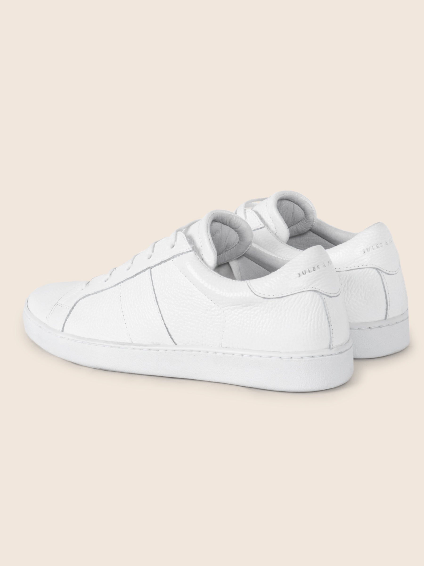 vue arriere tennis lacet cuir grainé blanc jules jenn
