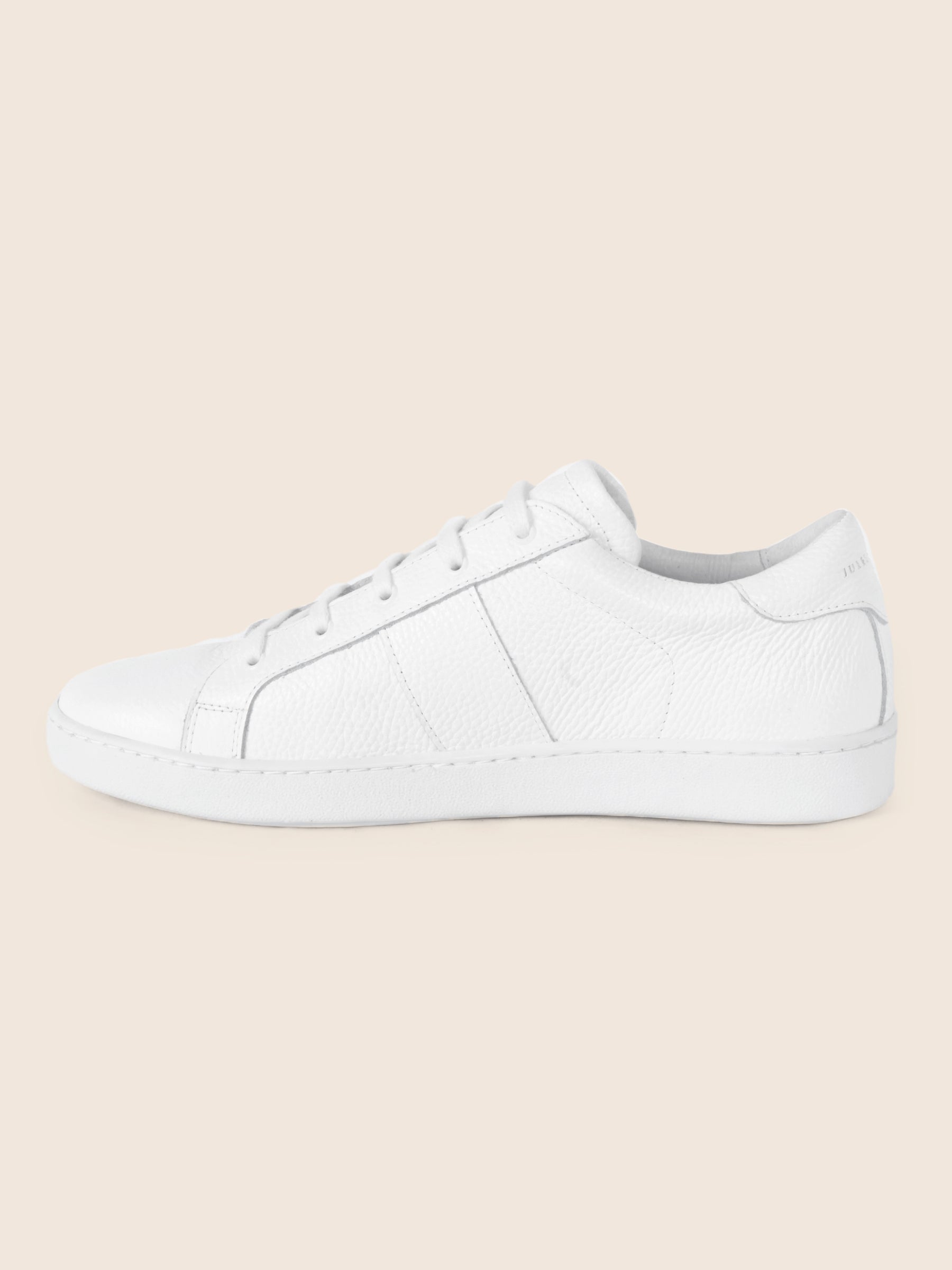 vue interieur tennis lacet cuir grainé blanc jules jenn