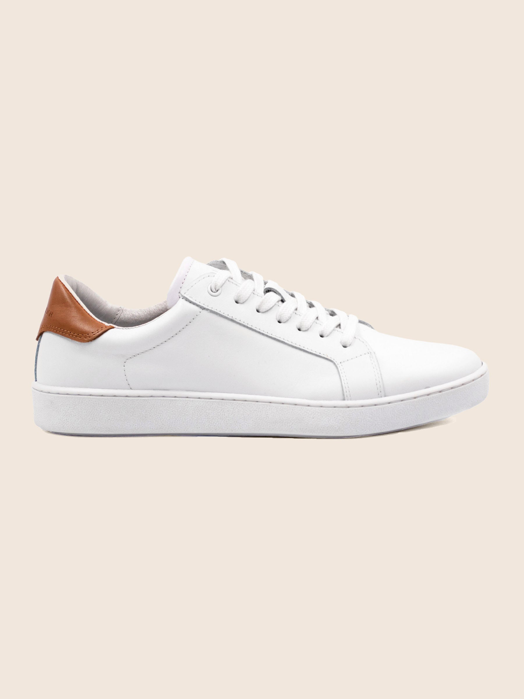 vue profil tennis lacet homme cuir blanc jules & jenn