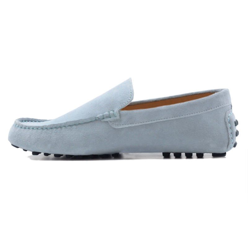 Mocassins Homme Cuir Daim Bleu Clair Fabriqu S Au Portugal Jules Jenn