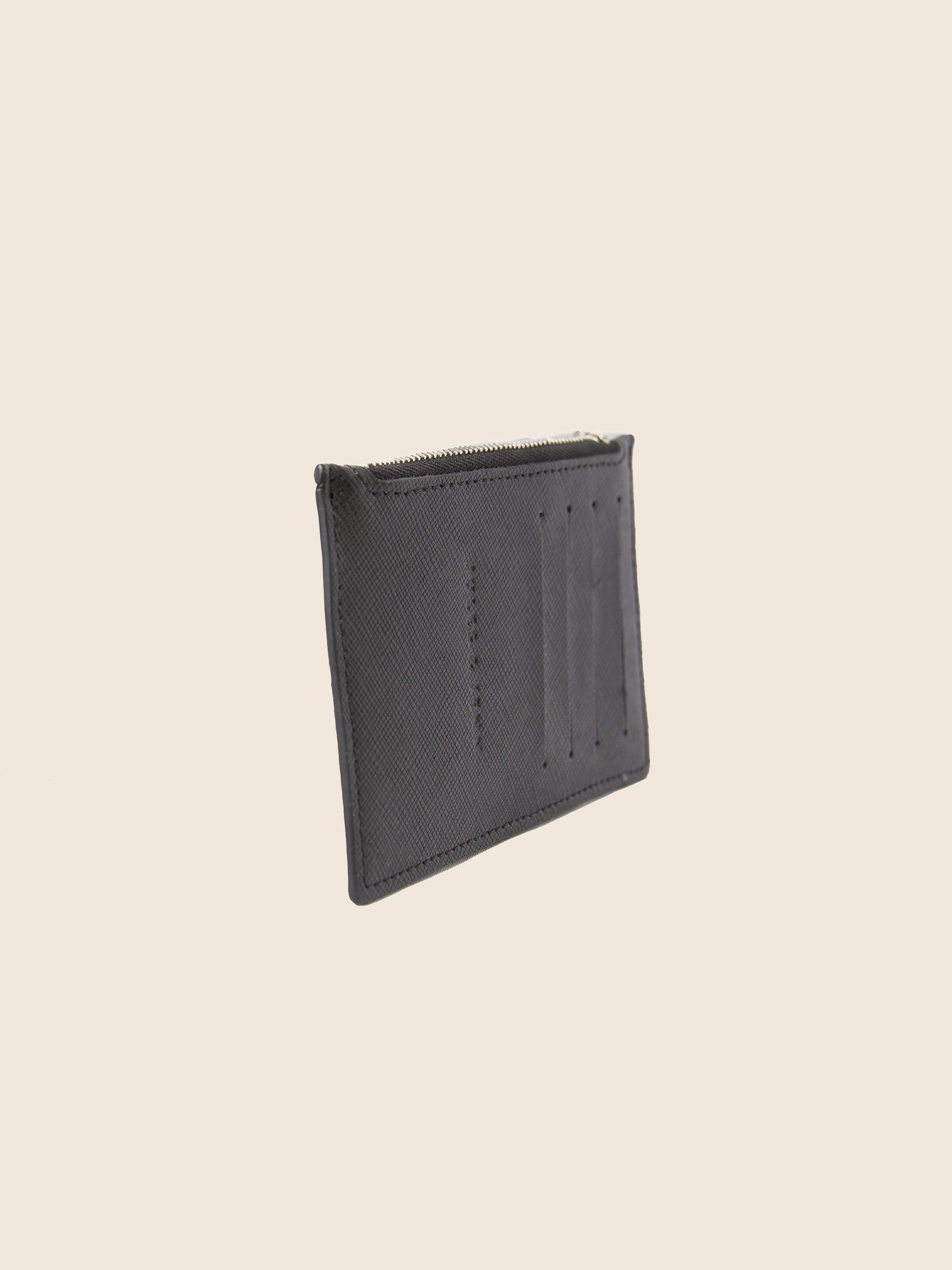 vue profil porte cartes zippe cuir noir jules & jenn