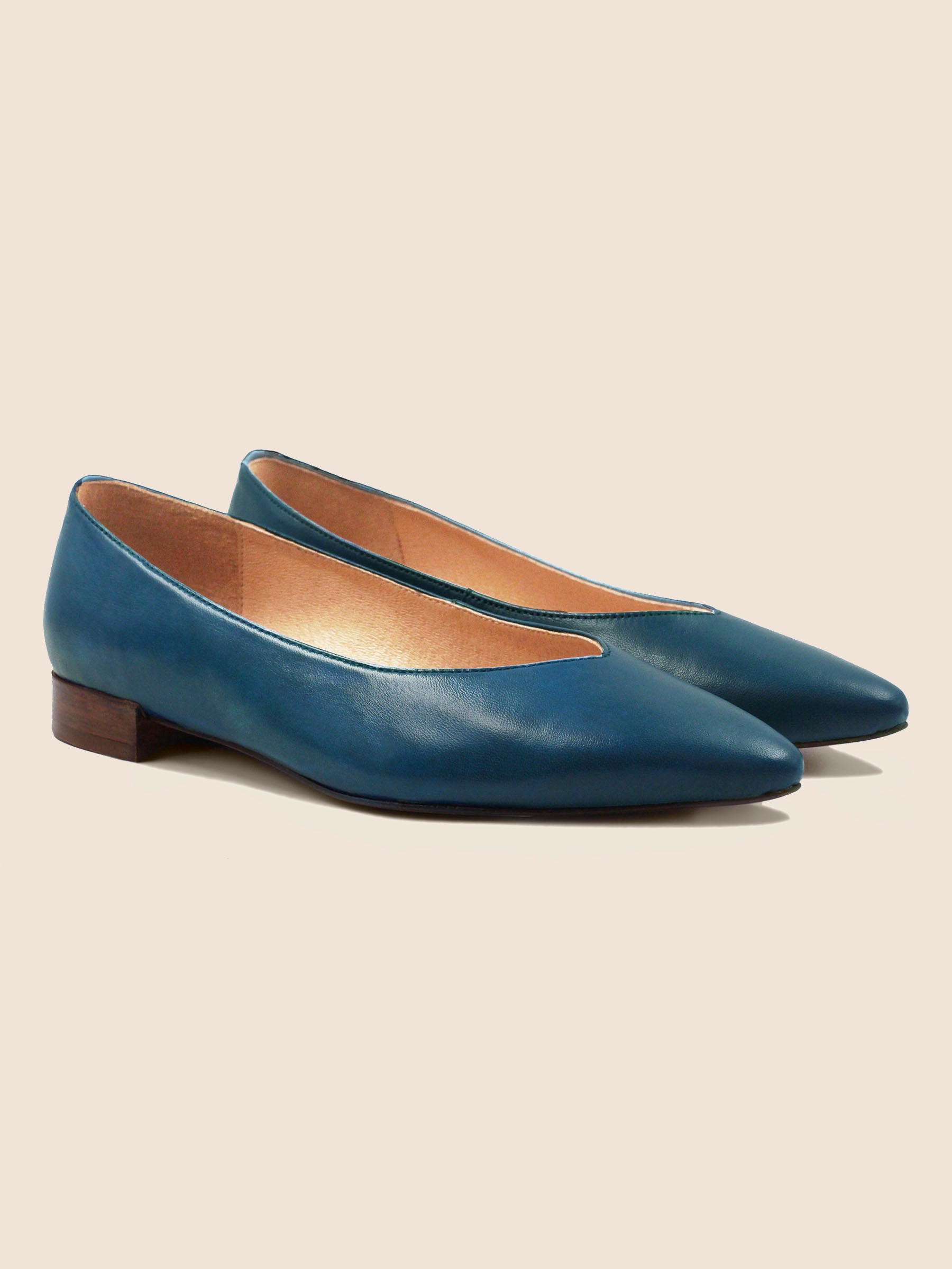 ballerines cuir bleu jules & jenn