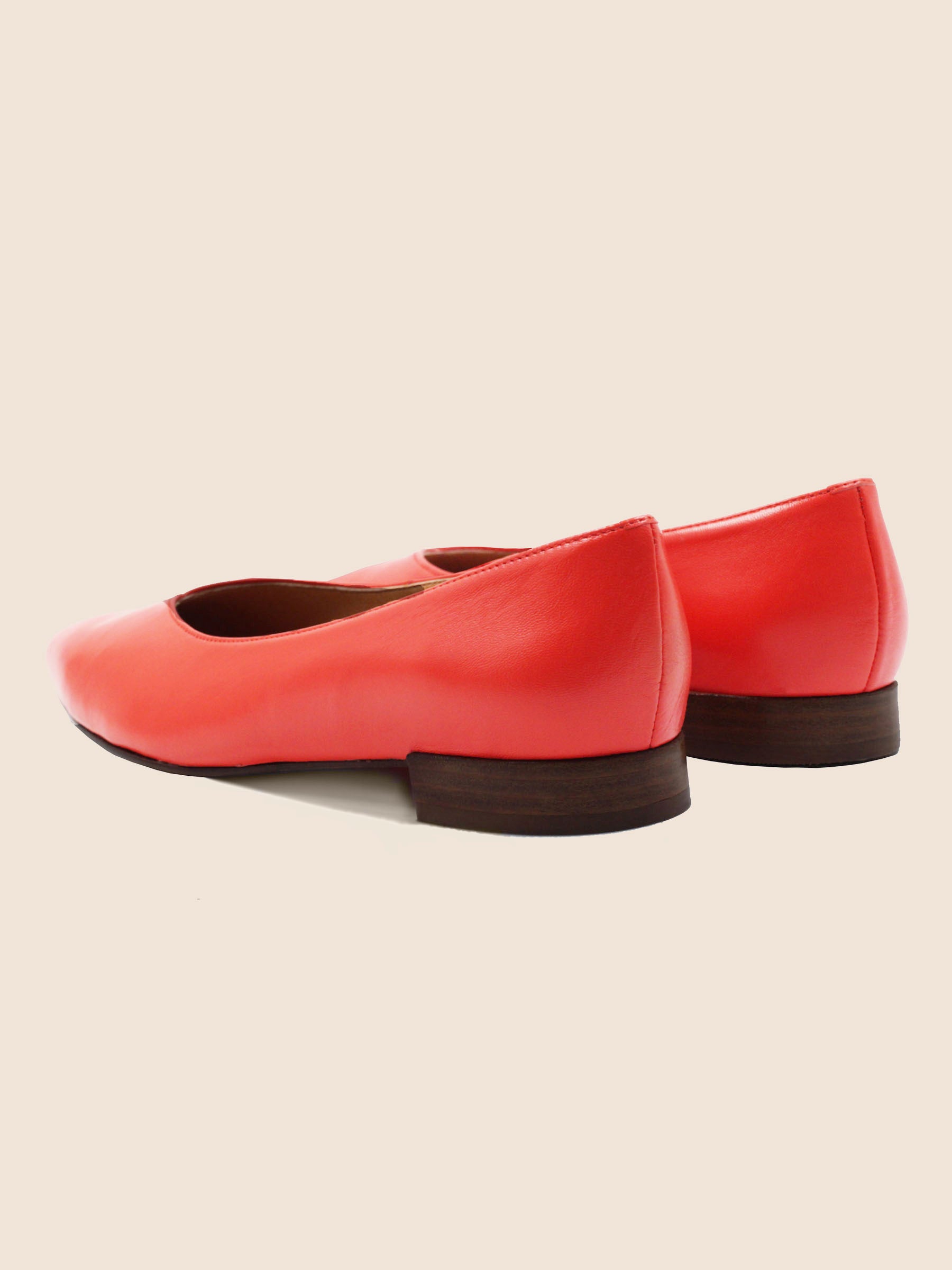 vue arrière ballerines cuir corail jules & jenn