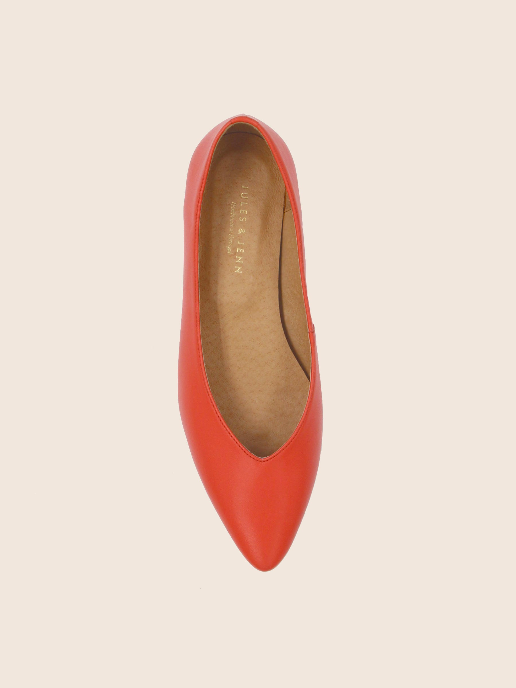 vue dessus ballerines cuir corail jules & jenn