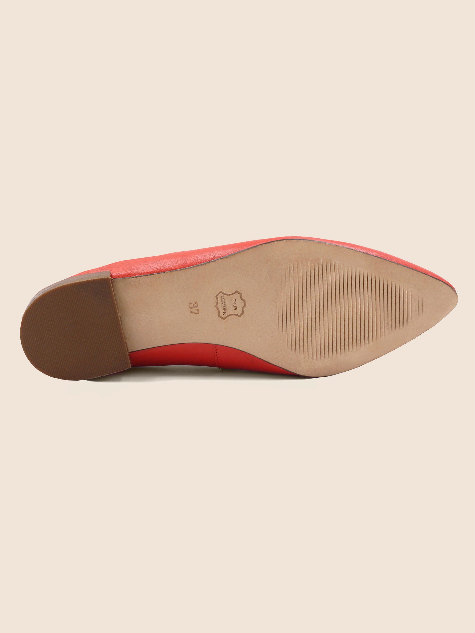 vue dessous ballerines cuir corail jules & jenn