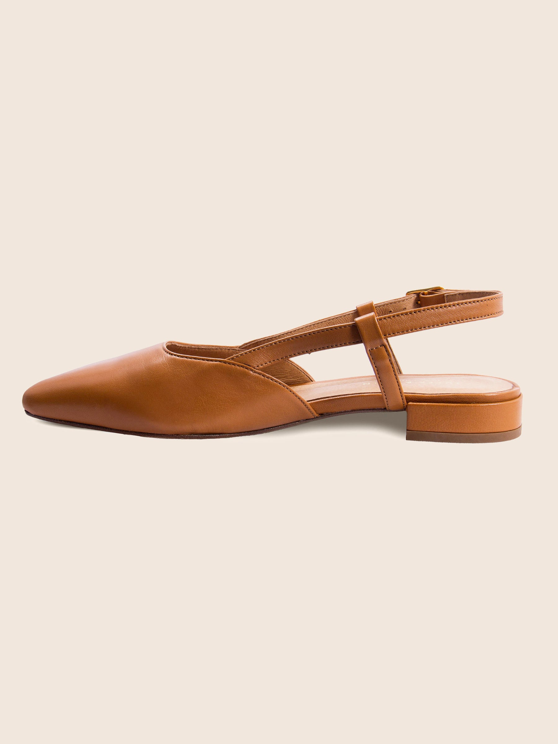 vue interieure ballerines slingback cuir camel jules & jenn