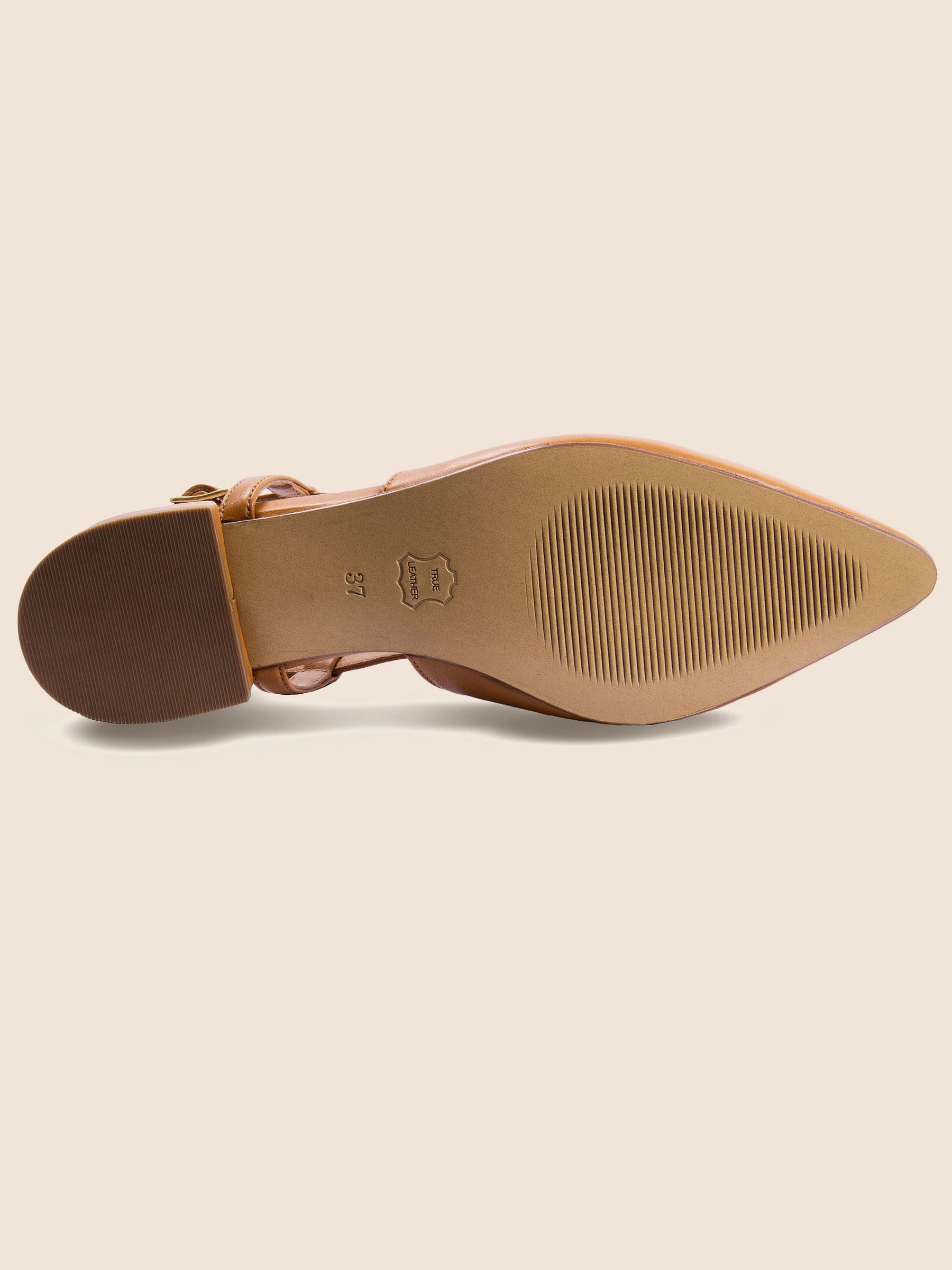 vue semelle ballerines slingback cuir camel jules & jenn