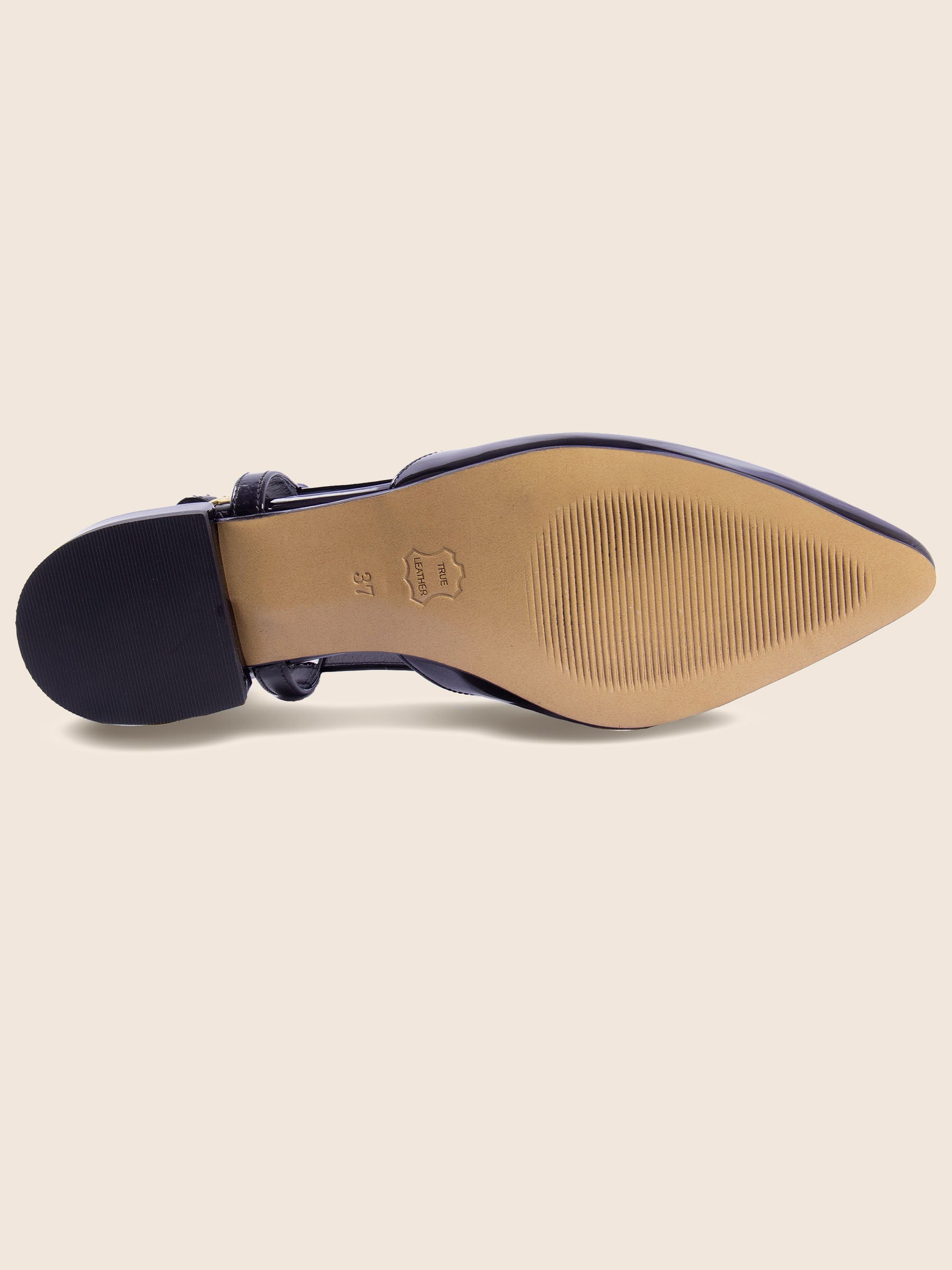 vue semelle ballerines slingback cuir vernis noir jules & jenn