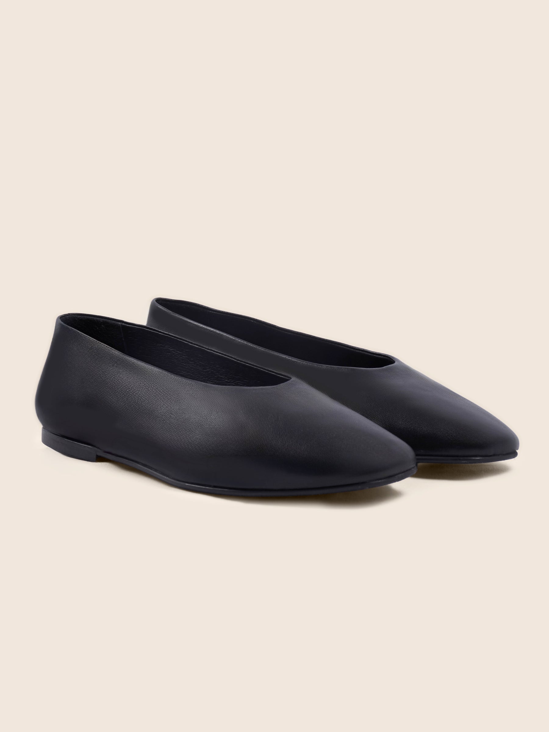 vue avant ballerines souples paola cuir noir jules & jenn