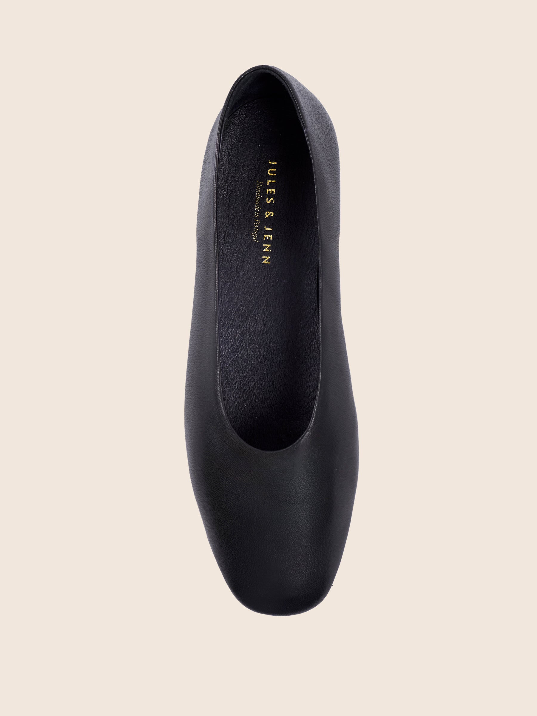 vue dessus ballerines souples paola cuir noir jules & jenn