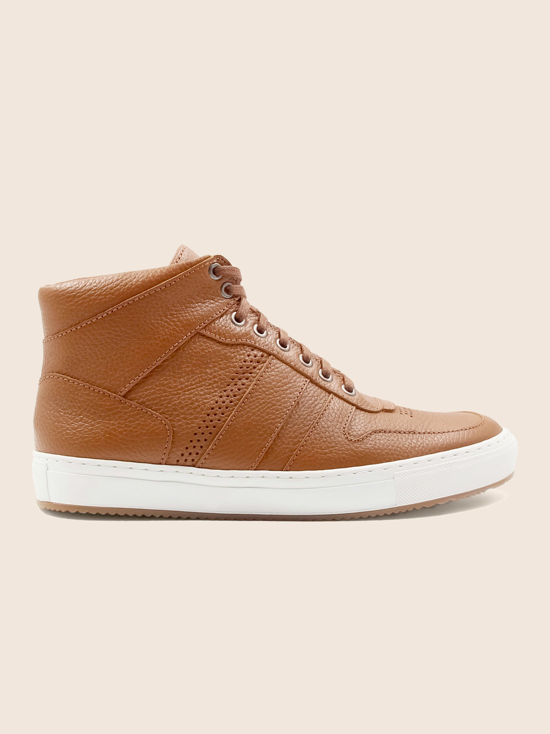 vue profil baskets gaspard cuir graine cognac jules & jenn