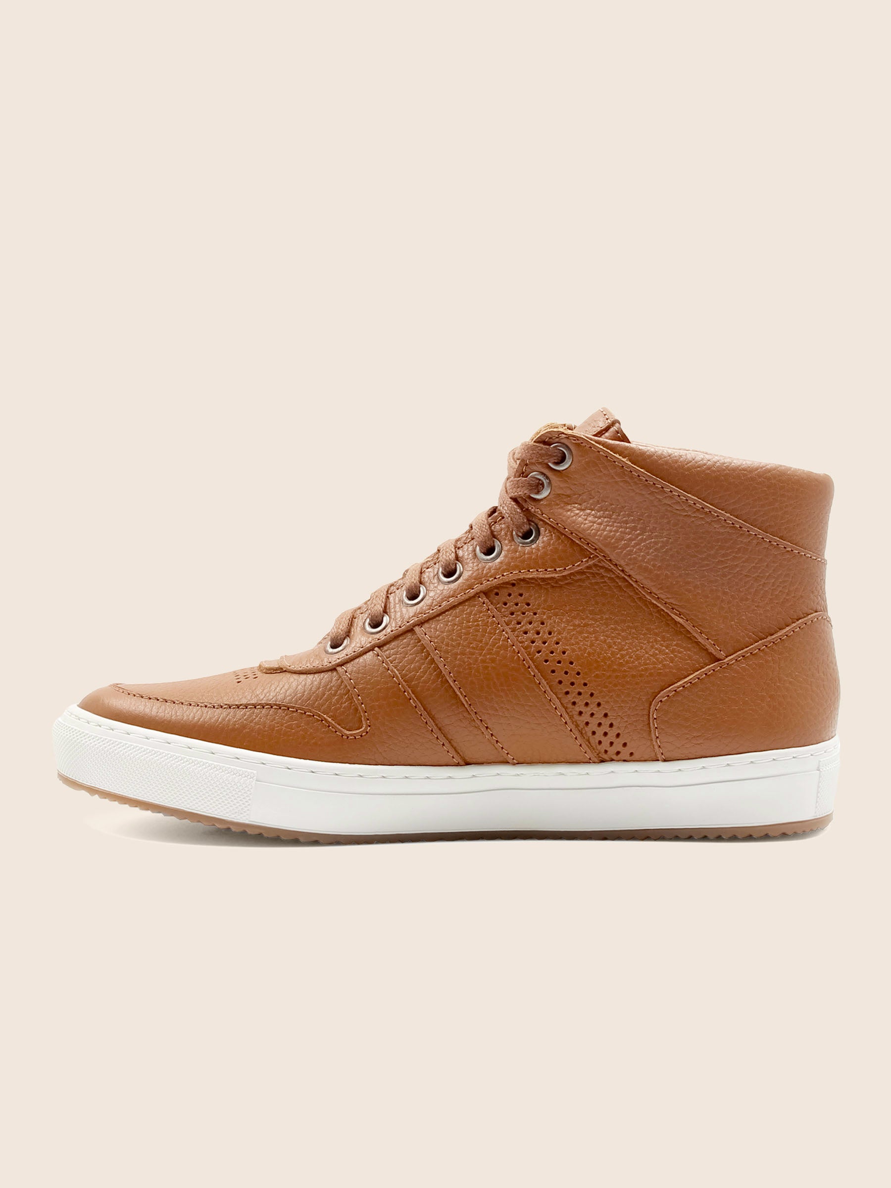 vue interne baskets gaspard cuir graine cognac jules & jenn