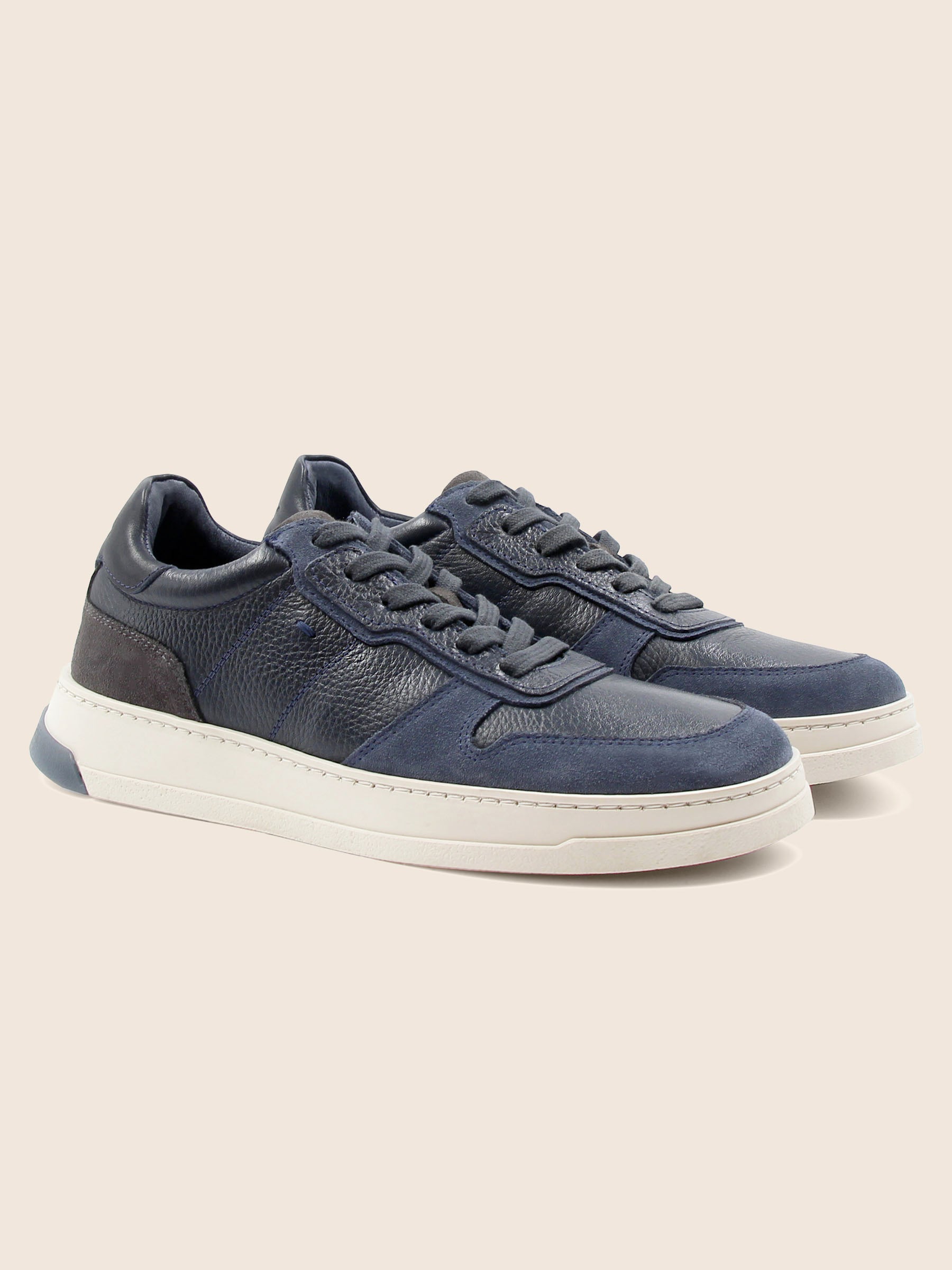 baskets leo cuir bleu jules & jenn