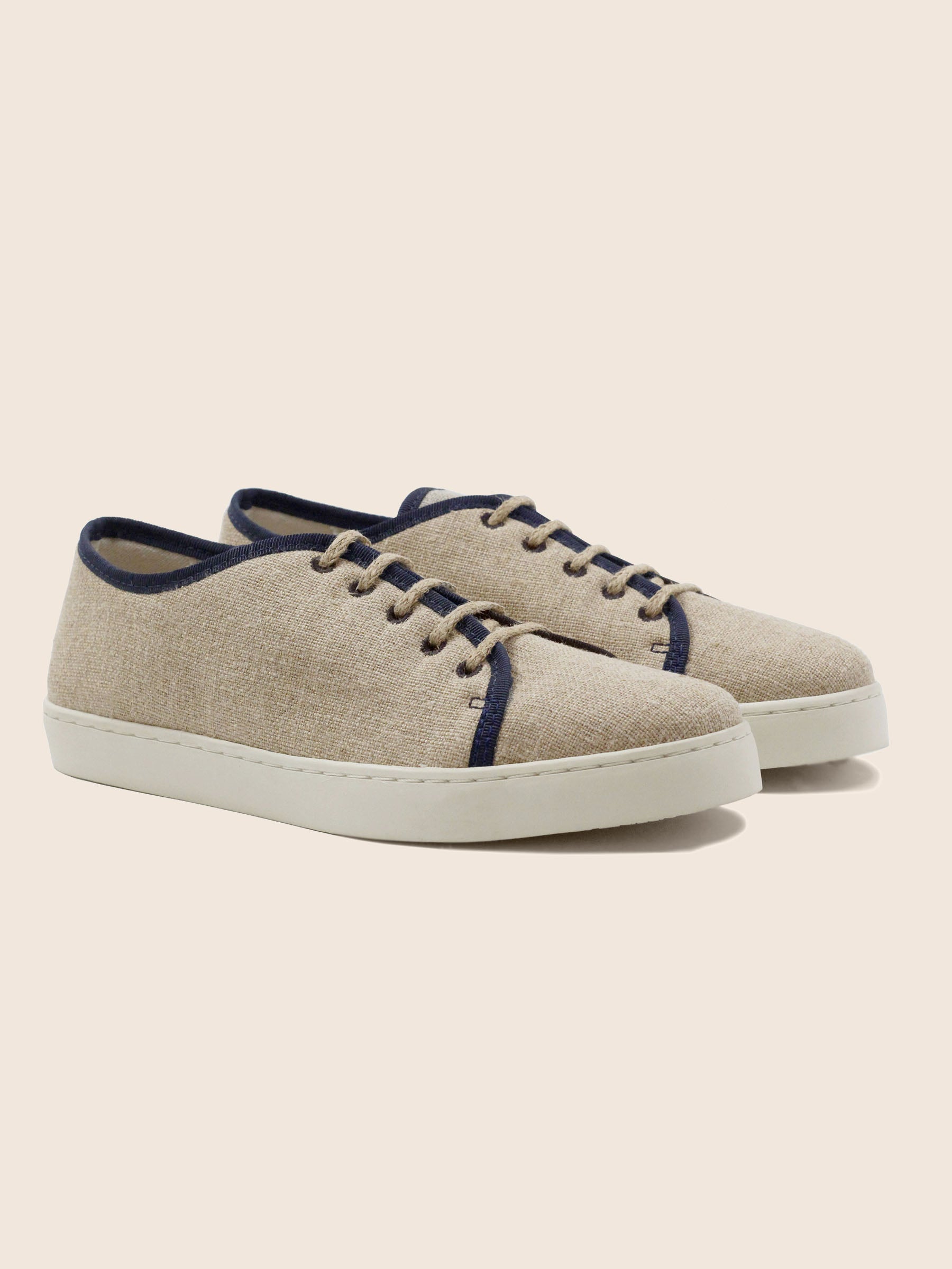 baskets lin beige bleu jules & jenn