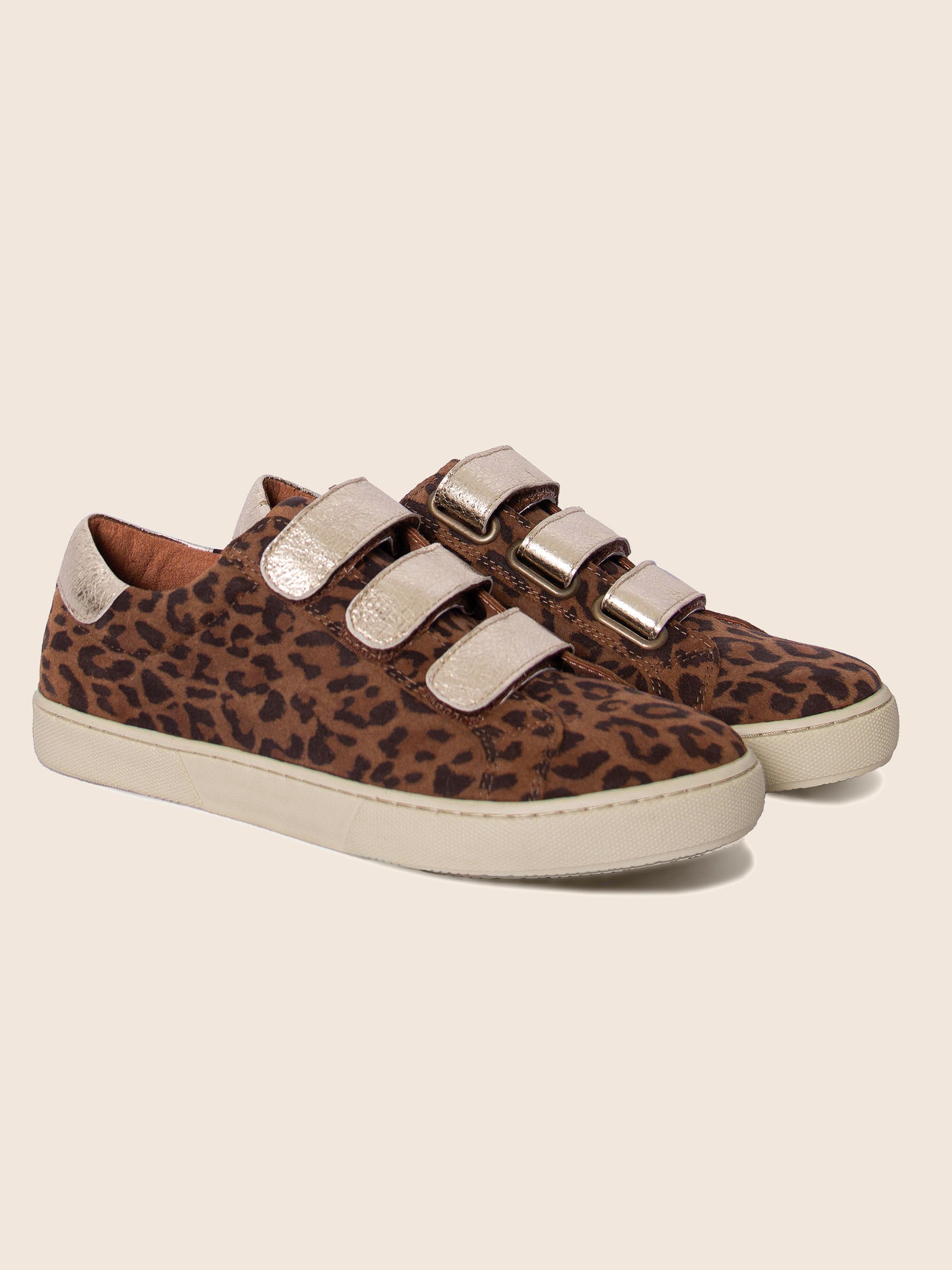 Baskets scratch cuir daim leopard jules & jenn
