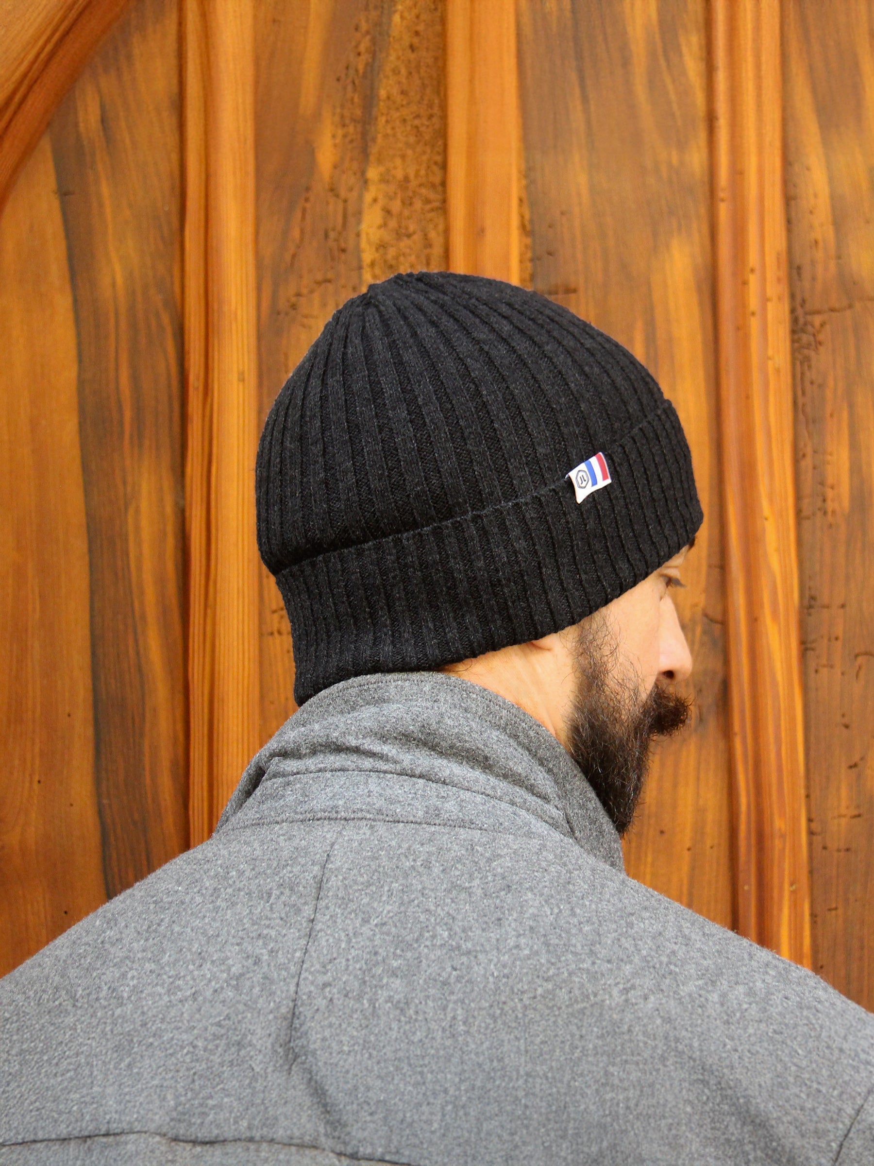 vue portée bonnet coton recycle noir jules & jenn