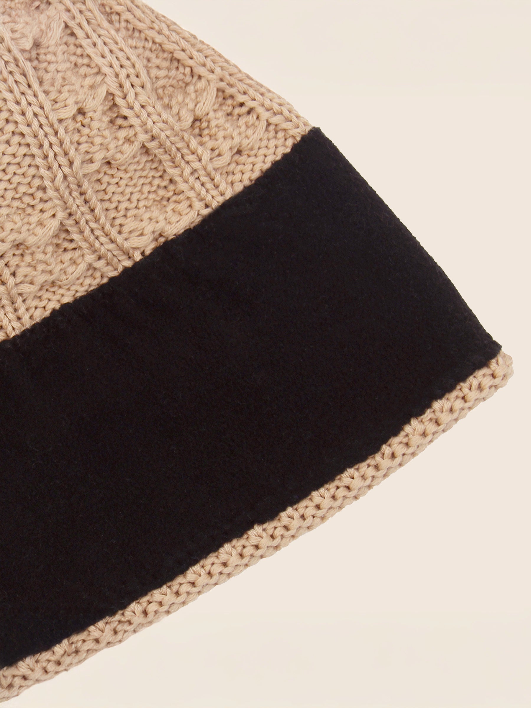 Bonnet pompon laine camel
