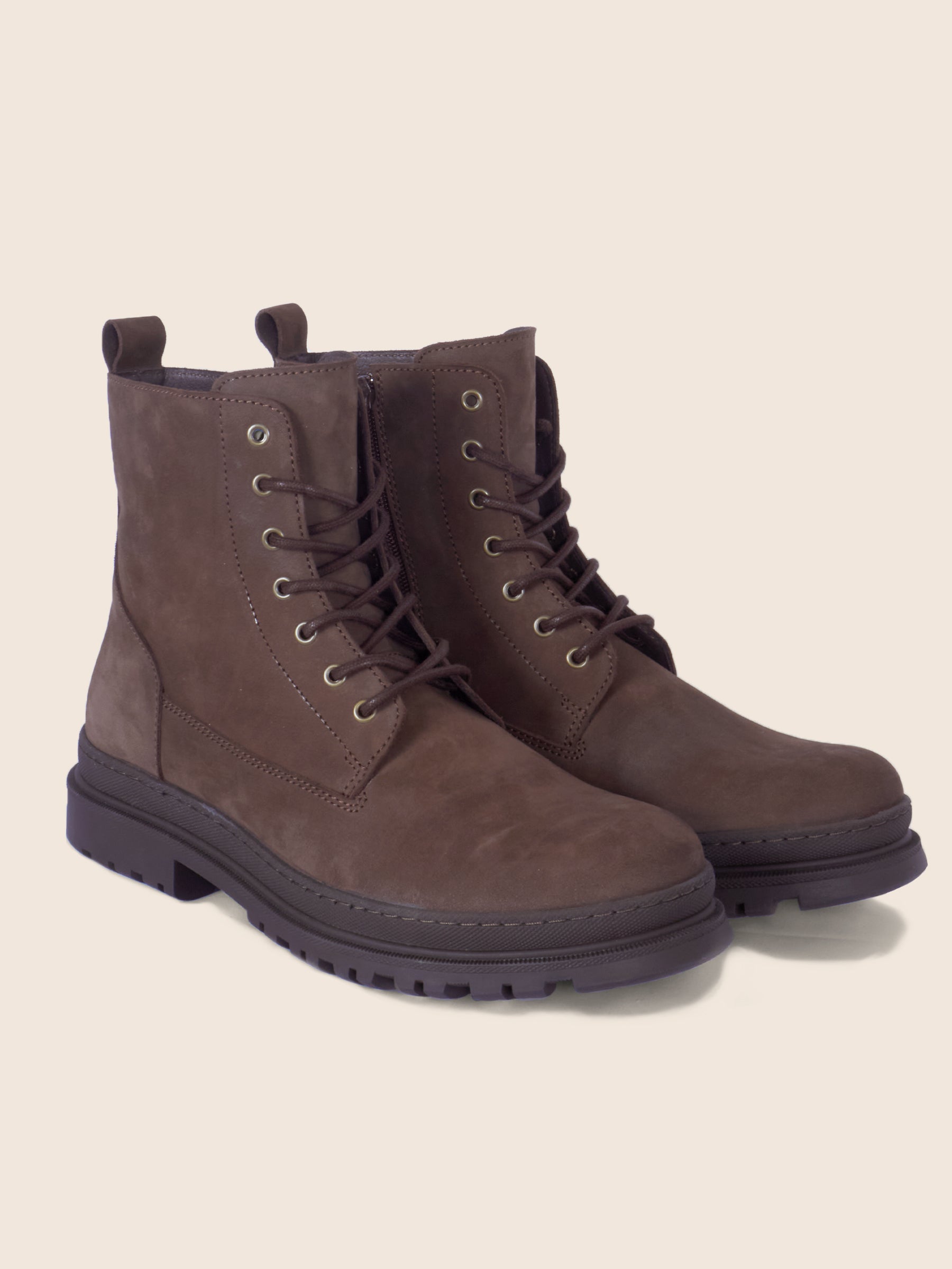 boots lacet cuir nubuck marron jules jenn