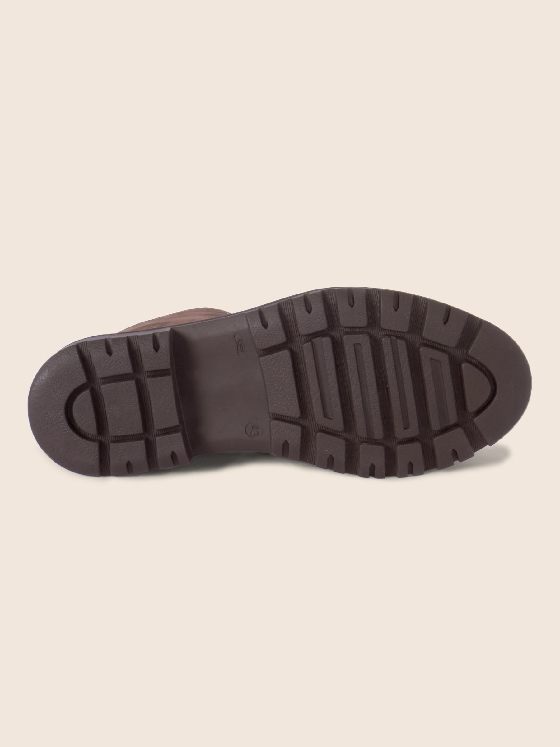 vue dessous boots lacet cuir nubuck marron jules jenn