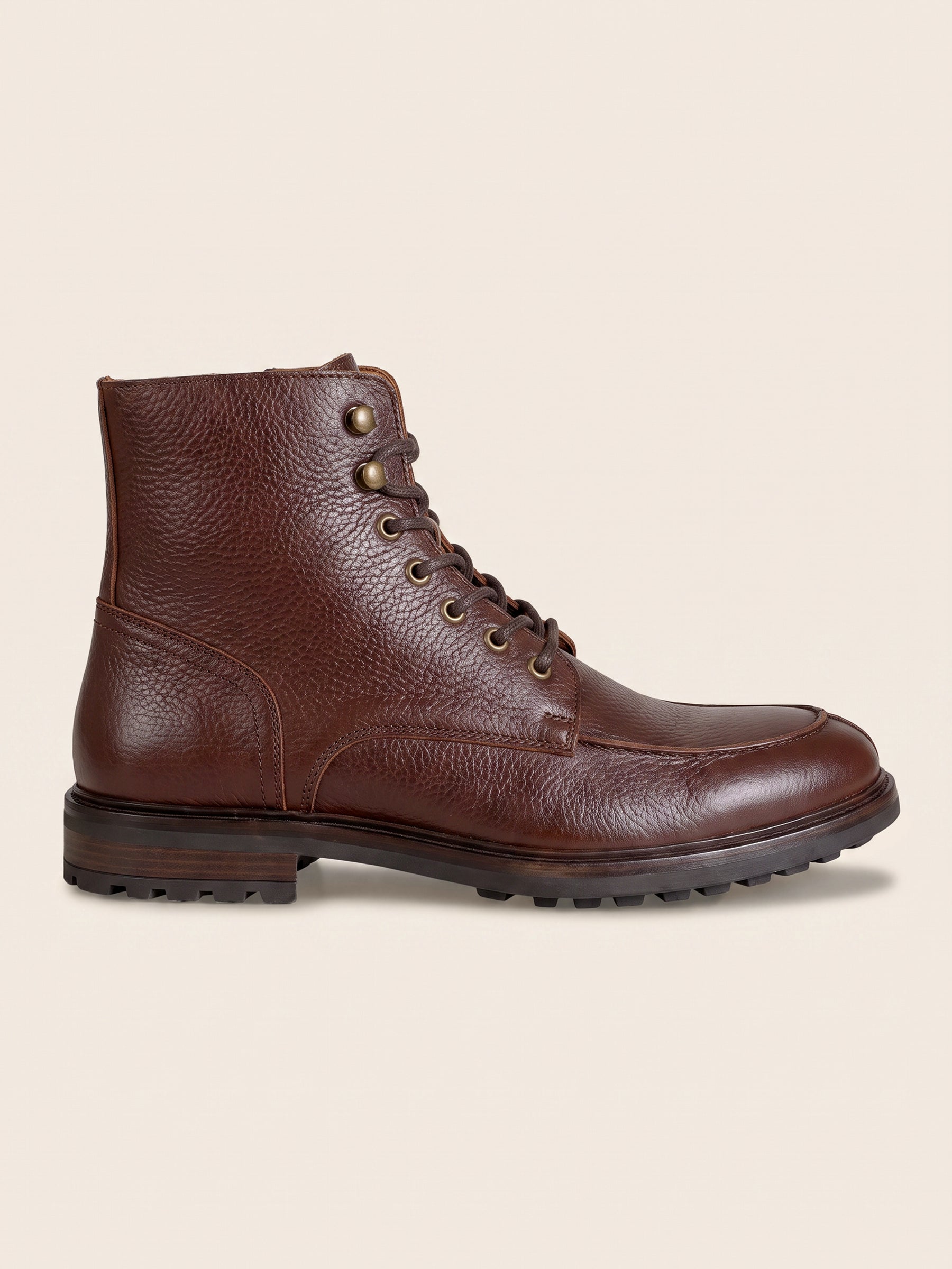 vue profil boots plateau cuir graine marron jules & jenn
