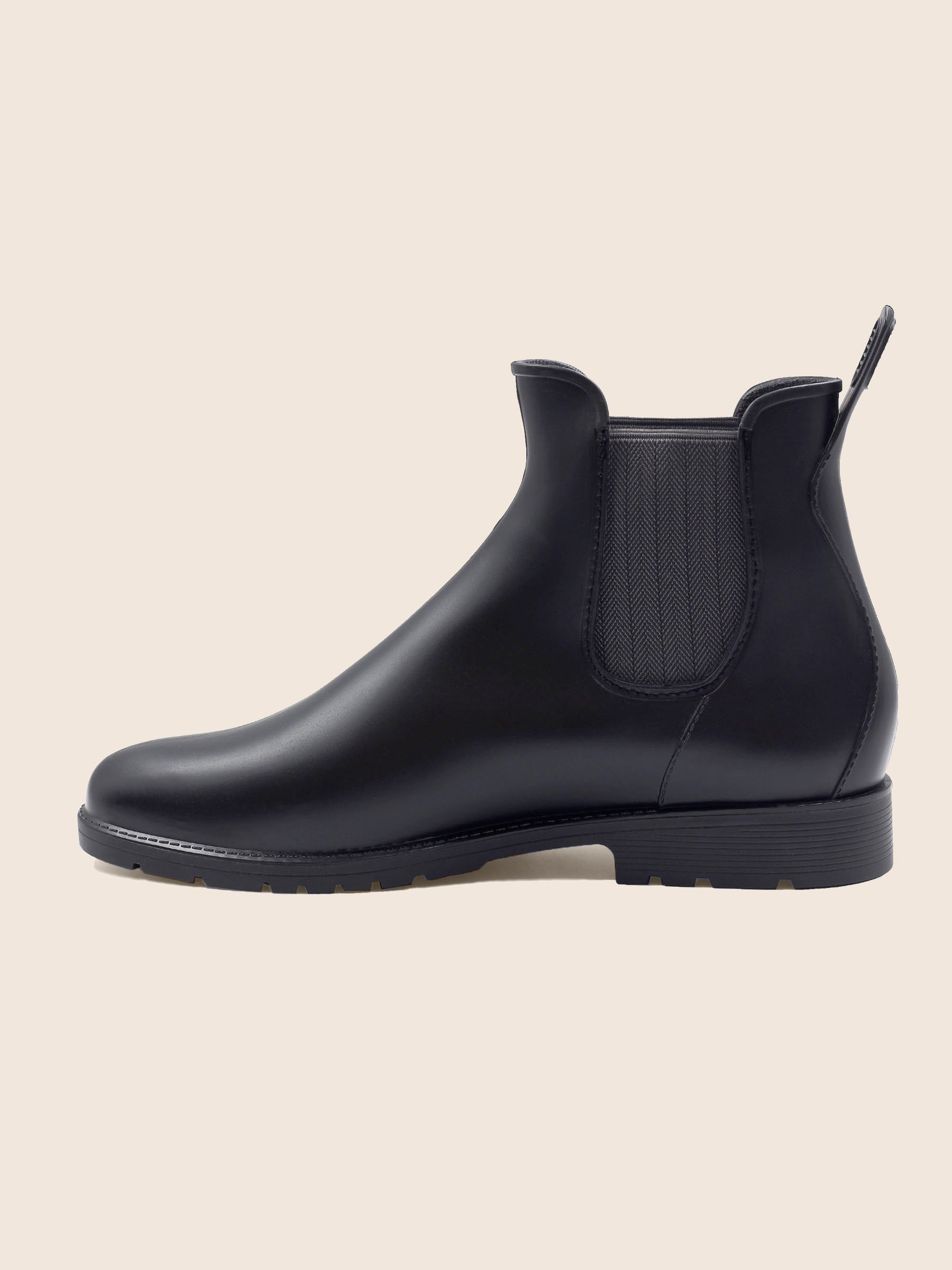 vue interieur boots pluie caoutchouc noir & gris jules & jenn