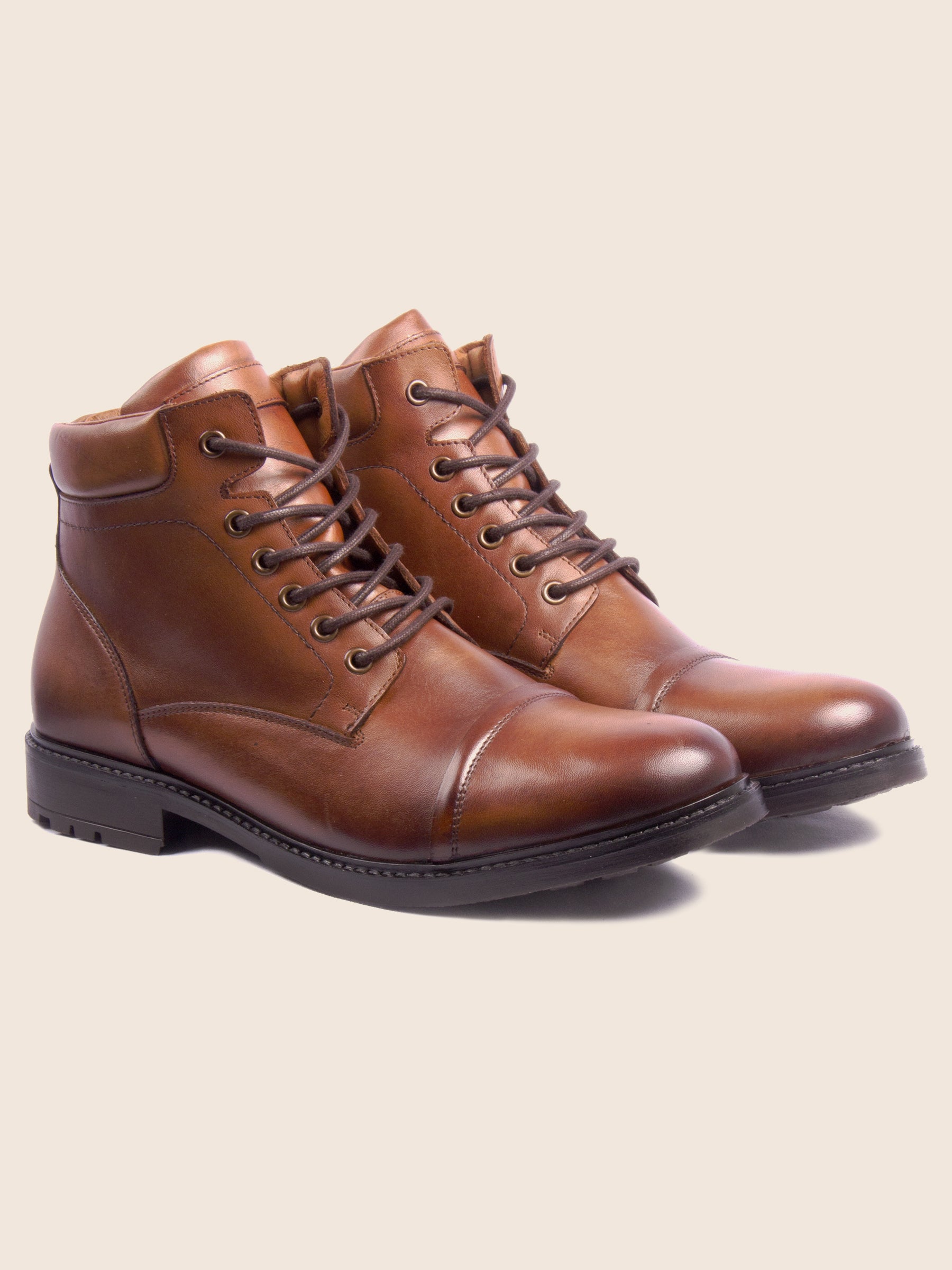 boots rangers cuir cognac jules jenn