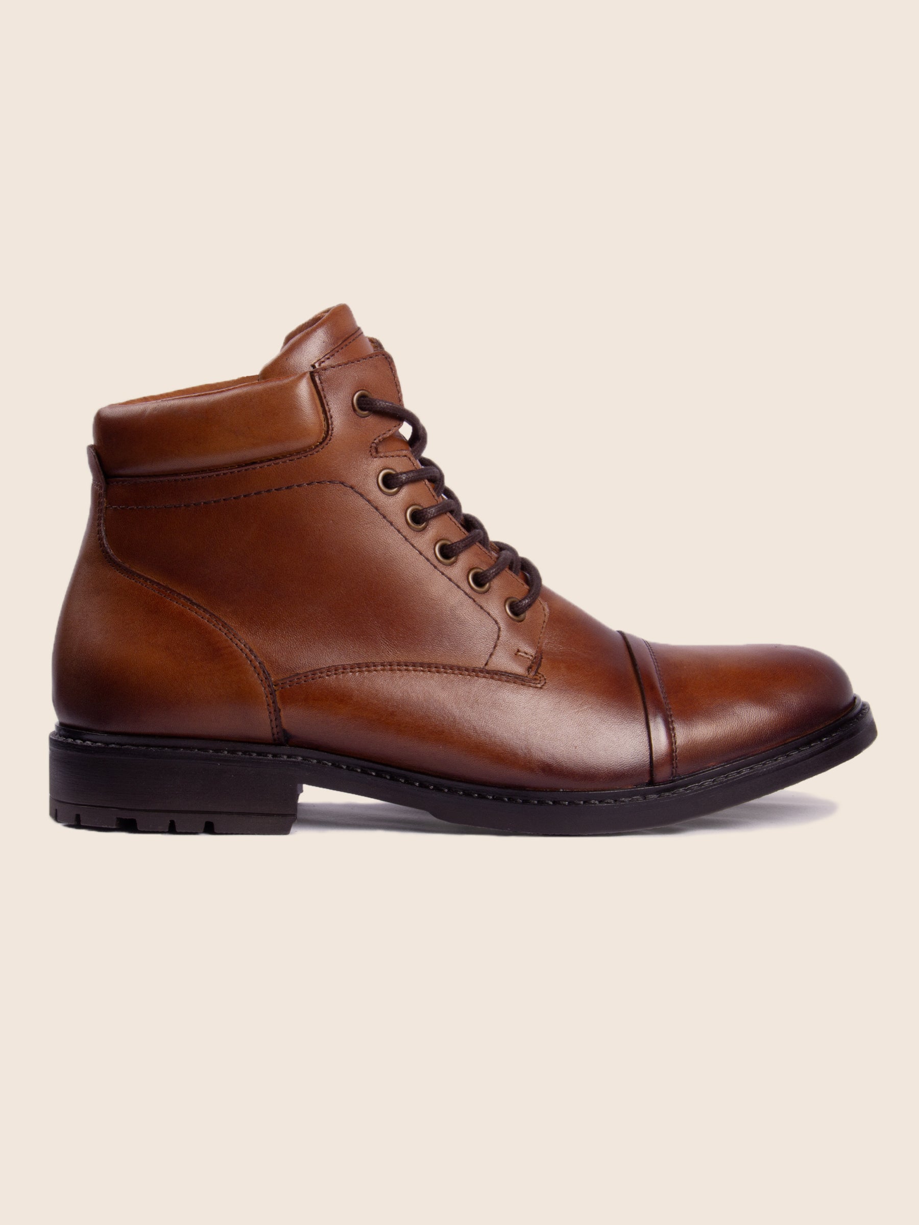 vue externe boots rangers cuir cognac jules jenn