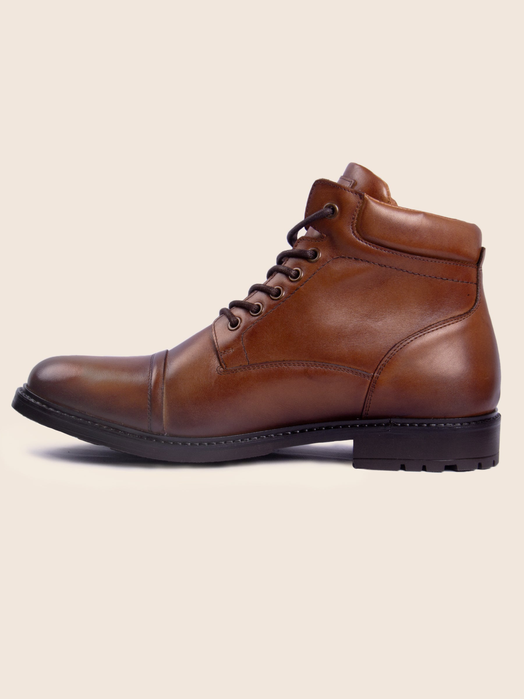 vue interne boots rangers cuir cognac jules jenn