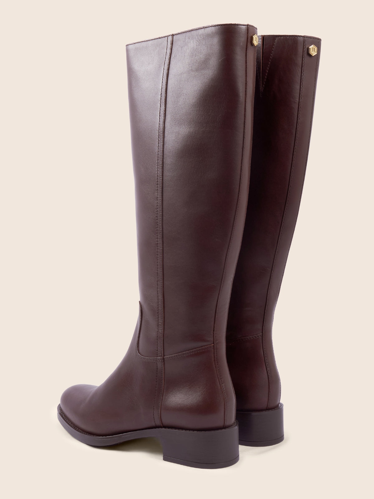 vue arriere bottes plates leonie cuir marron jules jenn