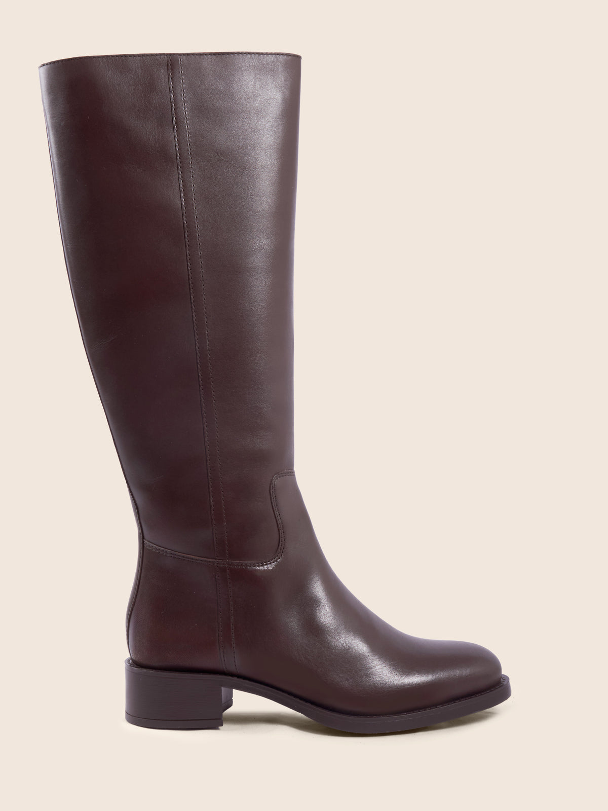 vue profil bottes plates leonie cuir marron jules jenn