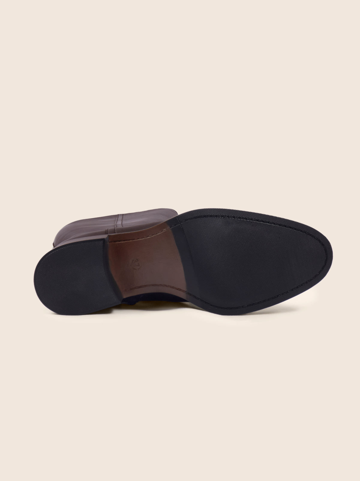 vue dessous bottes plates leonie cuir marron jules jenn